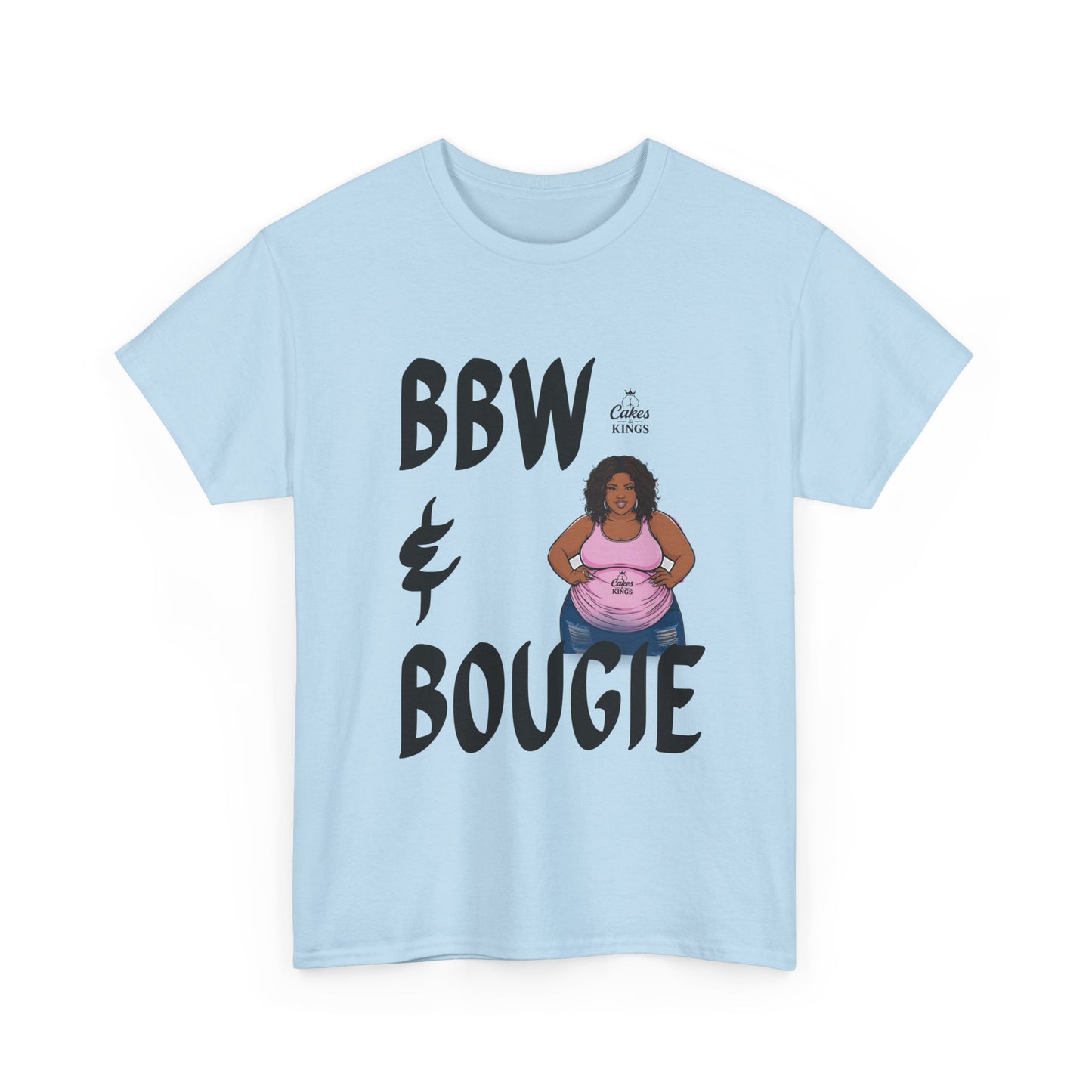 BBW & Bougie Unisex Heavy Cotton Tee, Plus Size Love Shirt, Body Positivity Tee, Gift for Her, Casual Wear, Trendy Fashion