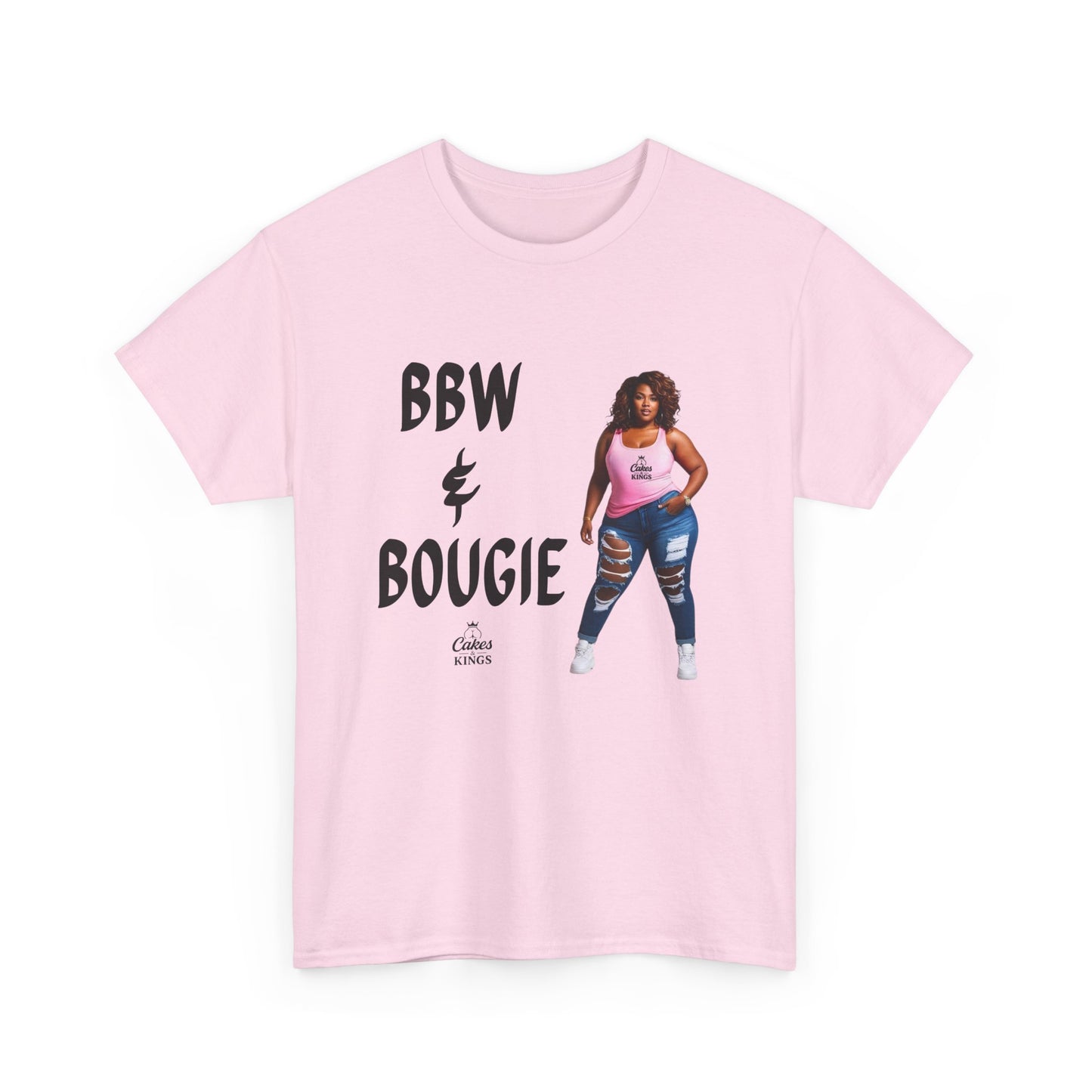 BBW & Bougie Unisex Heavy Cotton Tee for Casual Wear, Chic Confidence Tee, Birthday Gift, Fashion Statement, Self-Love Tee, Everyday Comfort
