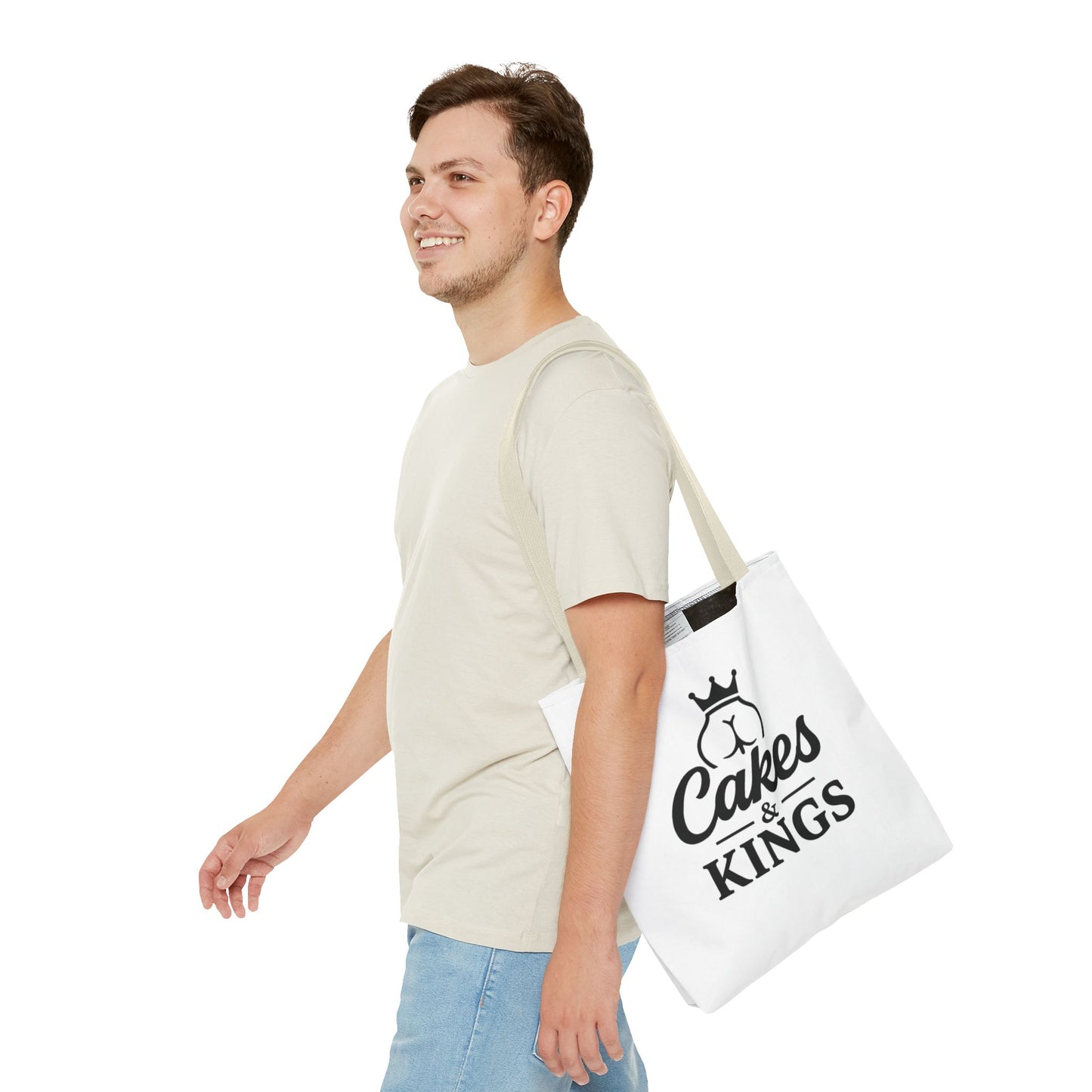 Cakes & Kings Tote Bag, Stylish Reusable Bag, Gift for Bakers, Travel Tote, Eco-Friendly Shopping Bag, Fun Kitchen Accessory