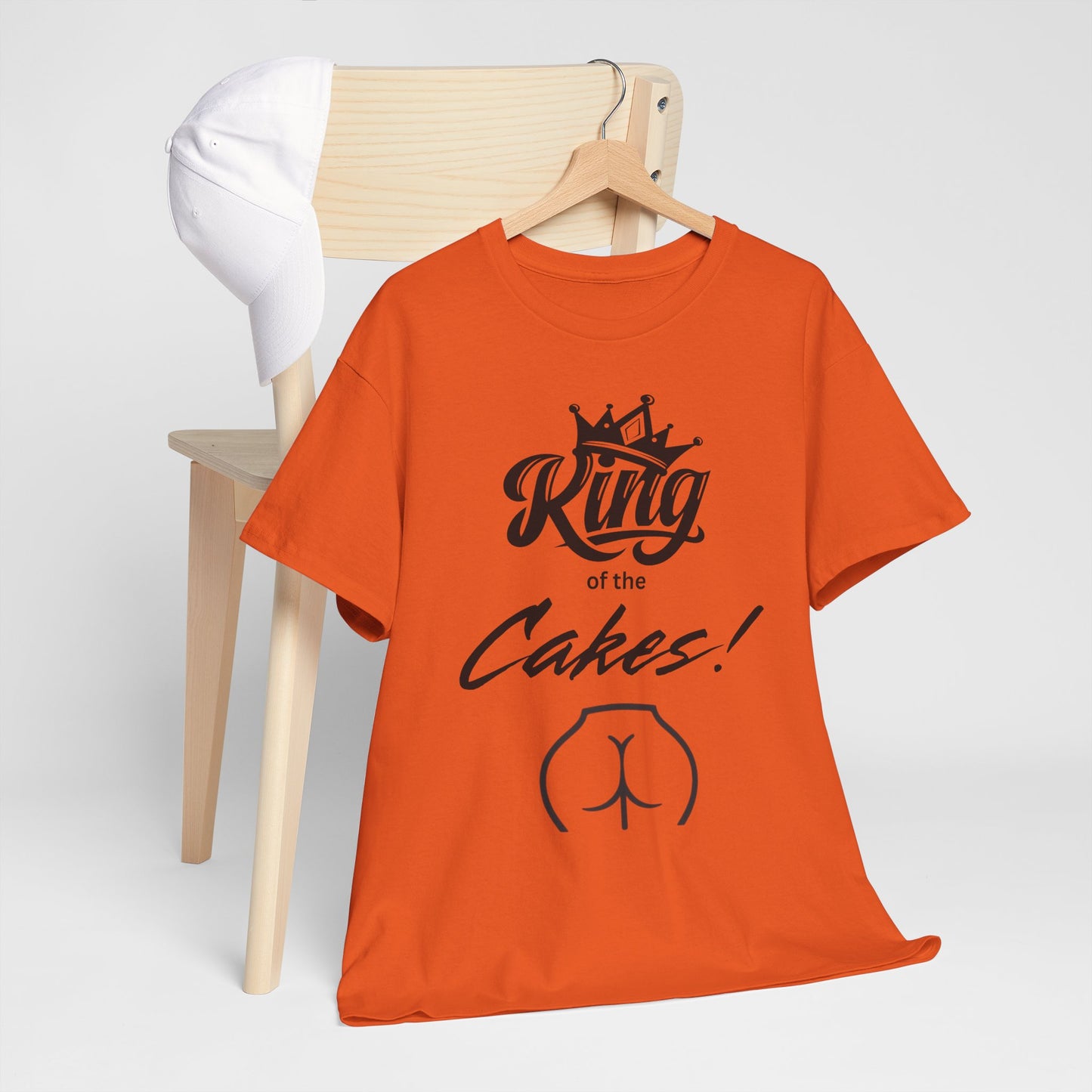 King of Cakes Funny Unisex Heavy Cotton Tee, Humor Shirt, Baking Gift, Birthday Celebration, Foodie T-Shirt, Casual Wear, Comfy Cotton Top