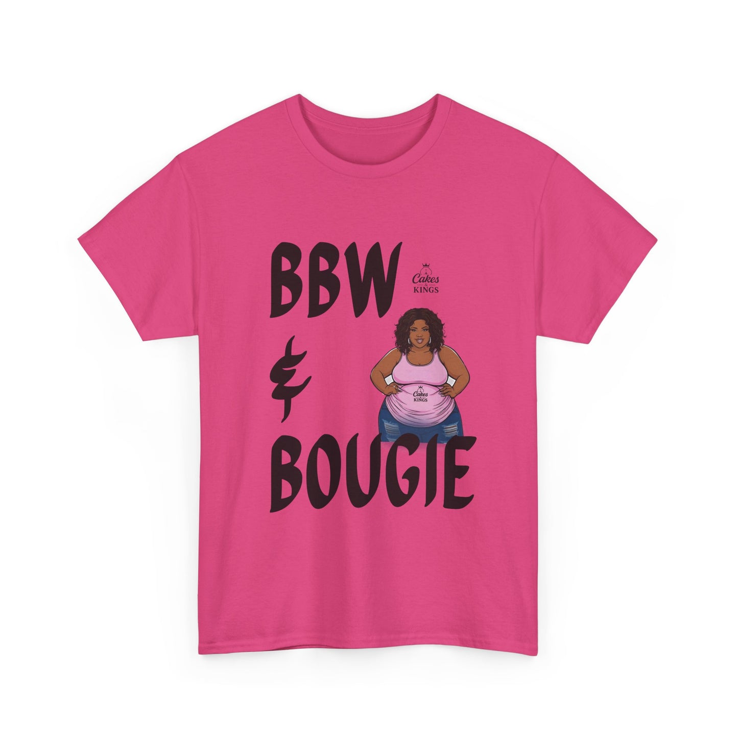 BBW & Bougie Unisex Heavy Cotton Tee, Plus Size Love Shirt, Body Positivity Tee, Gift for Her, Casual Wear, Trendy Fashion