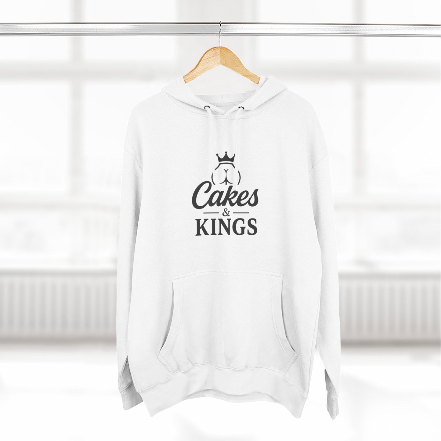 Cakes & Kings Fleece Hoodie, Funny Hoodie, King of the Cakes Apparel, Humor Gift, Baking Enthusiast Clothing