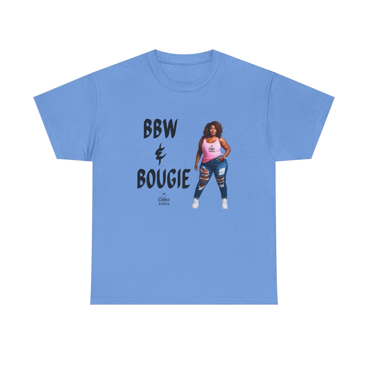 BBW & Bougie Unisex Heavy Cotton Tee for Casual Wear, Chic Confidence Tee, Birthday Gift, Fashion Statement, Self-Love Tee, Everyday Comfort