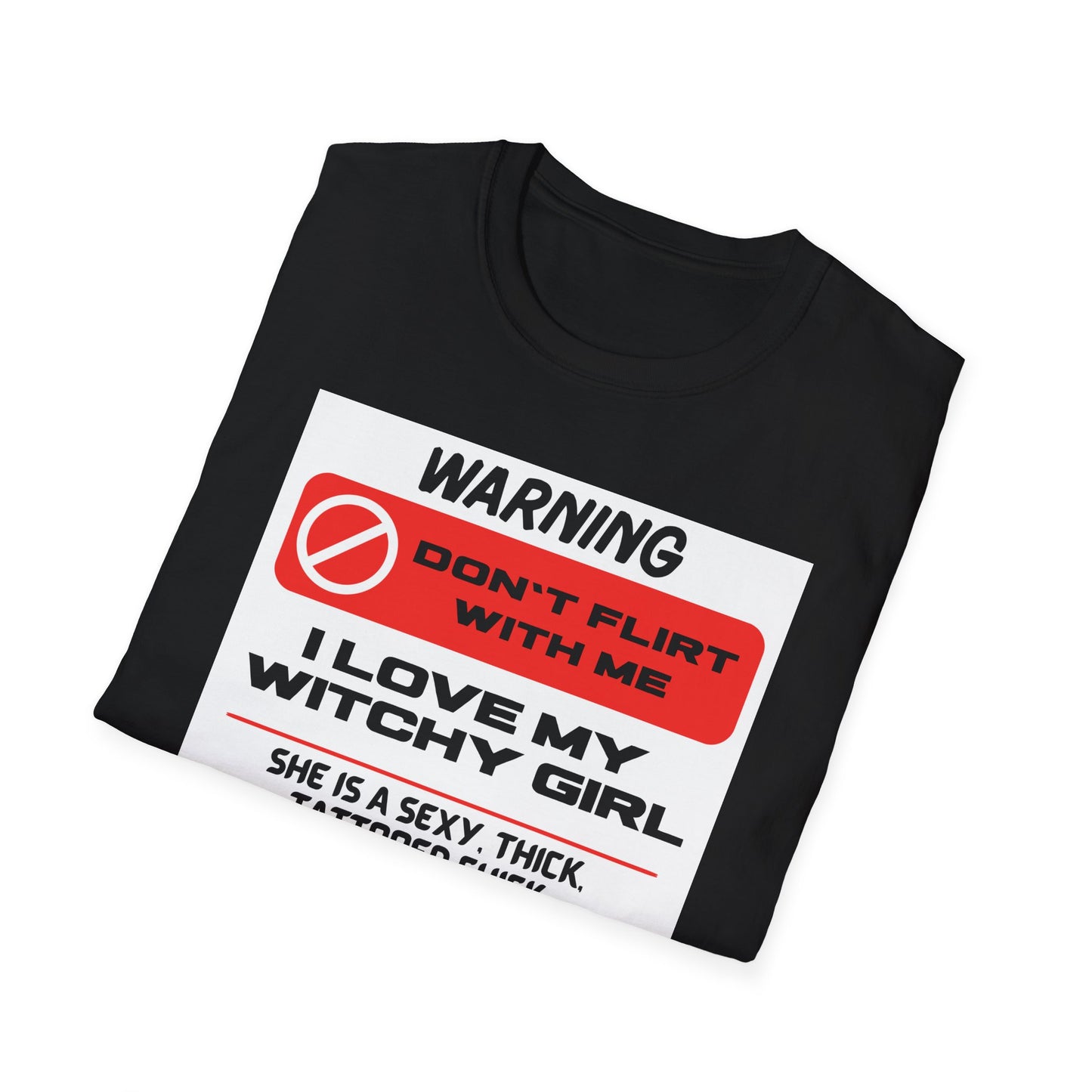 Warning Witchy Girl T-Shirt | Unisex Softstyle Tee, Funny Graphic T-Shirt, Halloween Apparel, Gift for Him, Unique Statement Shirt