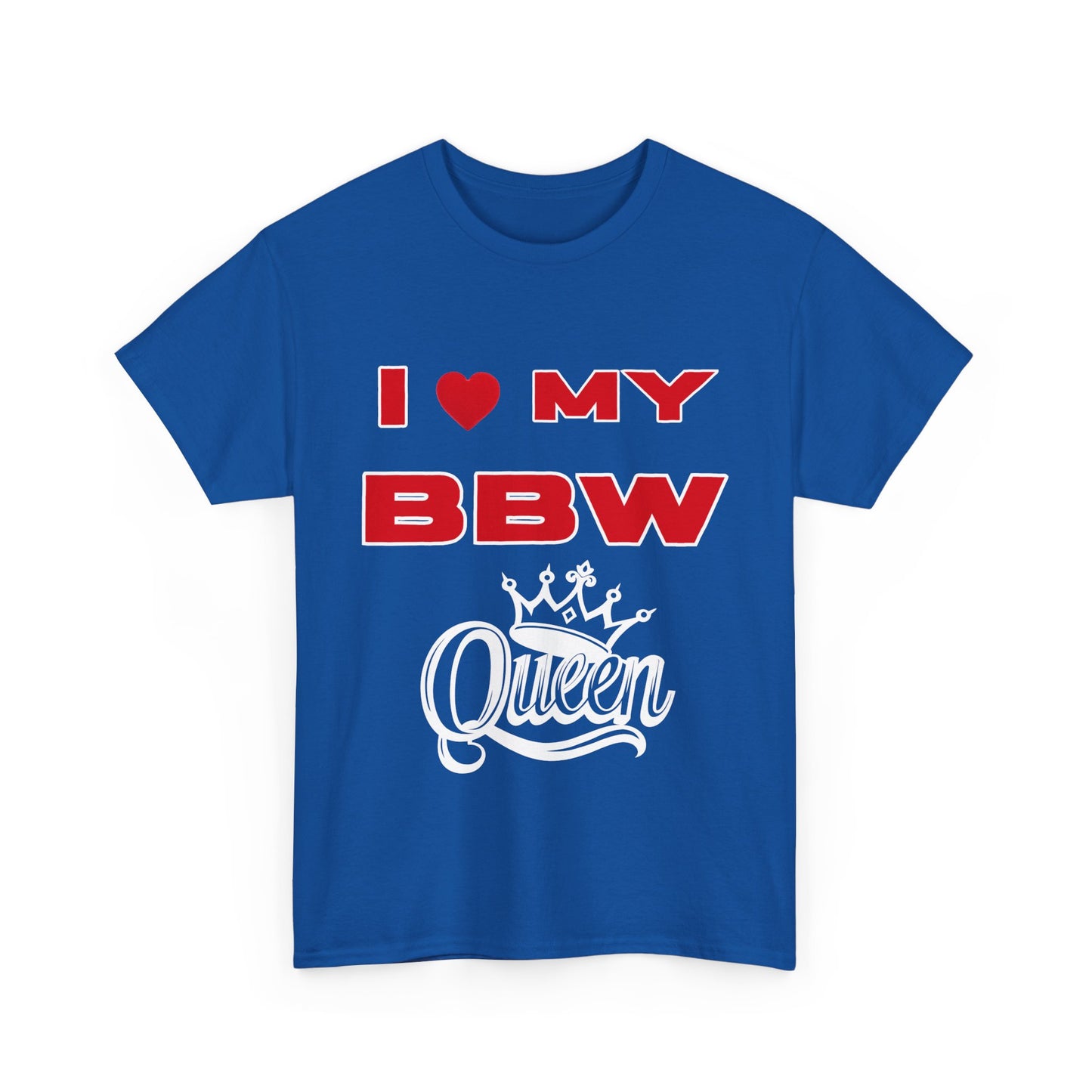 Unisex Heavy Cotton Tee - I My BBW Queen, Plus-Size Pride Shirt, Gift for Her, Casual Wear, Comfortable Tees, Body Positivity Apparel