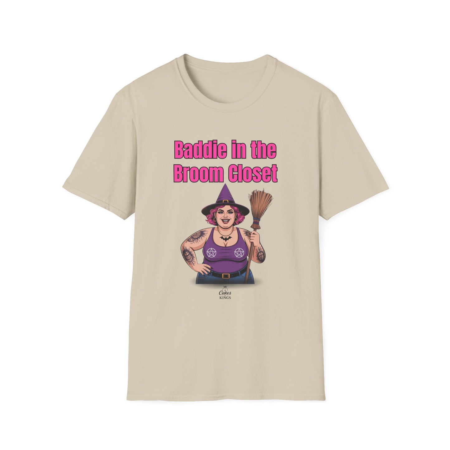 Baddie in the Broom Closet T-Shirt, Funny Graphic Tee, LGBTQ+ Pride Shirt, Witchy Costume Top, Gift for Friends