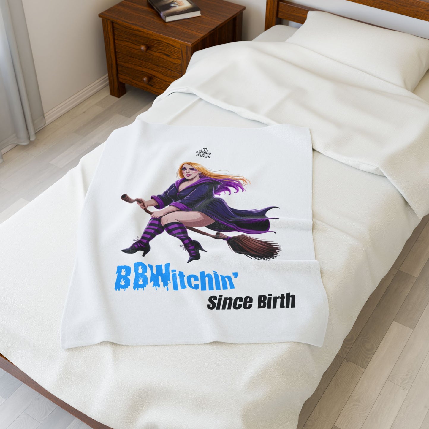 BB(W)itchin' Velveteen Plush Blanket | Cozy Halloween Decor, Witch Gifts, Soft Blanket, Fall Home Throw, Birthday Present, BBW