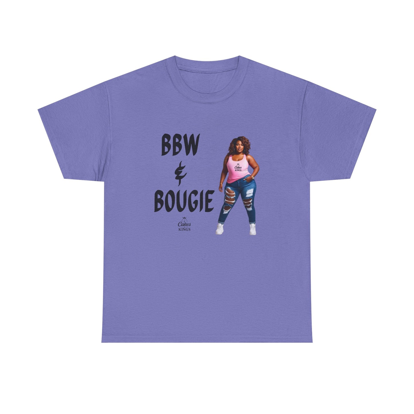 BBW & Bougie Unisex Heavy Cotton Tee for Casual Wear, Chic Confidence Tee, Birthday Gift, Fashion Statement, Self-Love Tee, Everyday Comfort