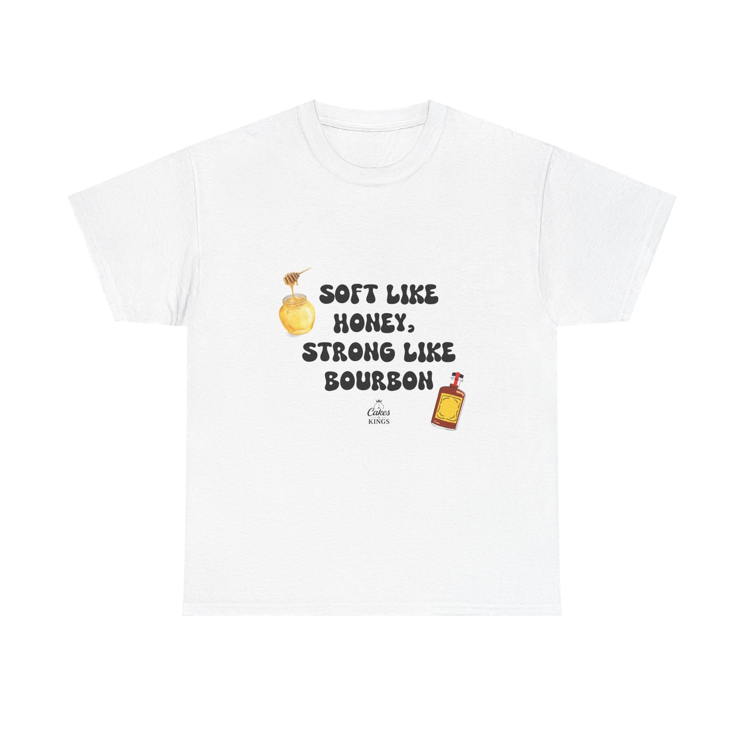 Soft Like Honey, Strong Like Bourbon Tee - Unisex Cotton T-Shirt, Casual Wear, Gift for Friends, Birthday, Unique Quote Shirt