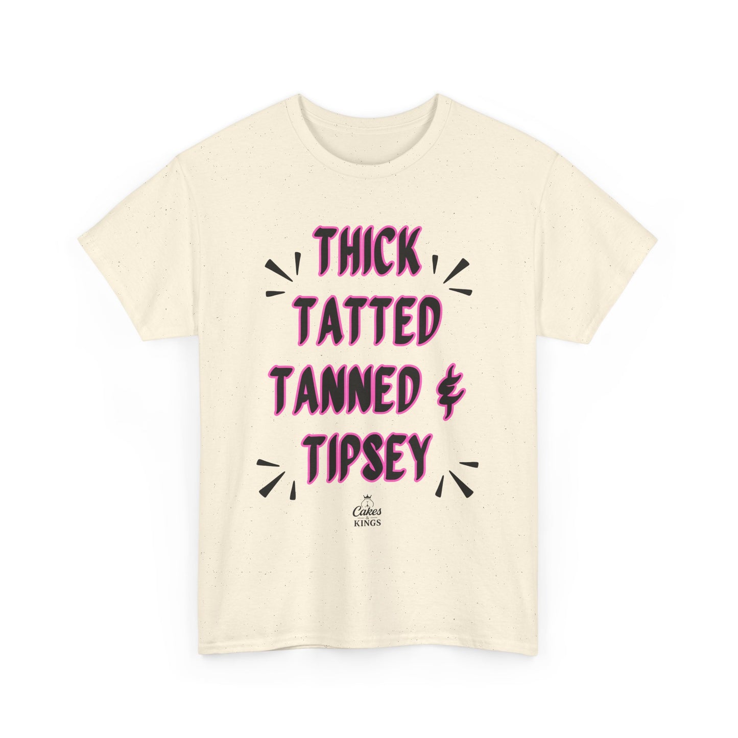 Unisex Graphic Tee: Thick Tatted Tanned & Tipsy, Casual Summer Shirt, BBW, BBW Lover, Curvy Women Tee