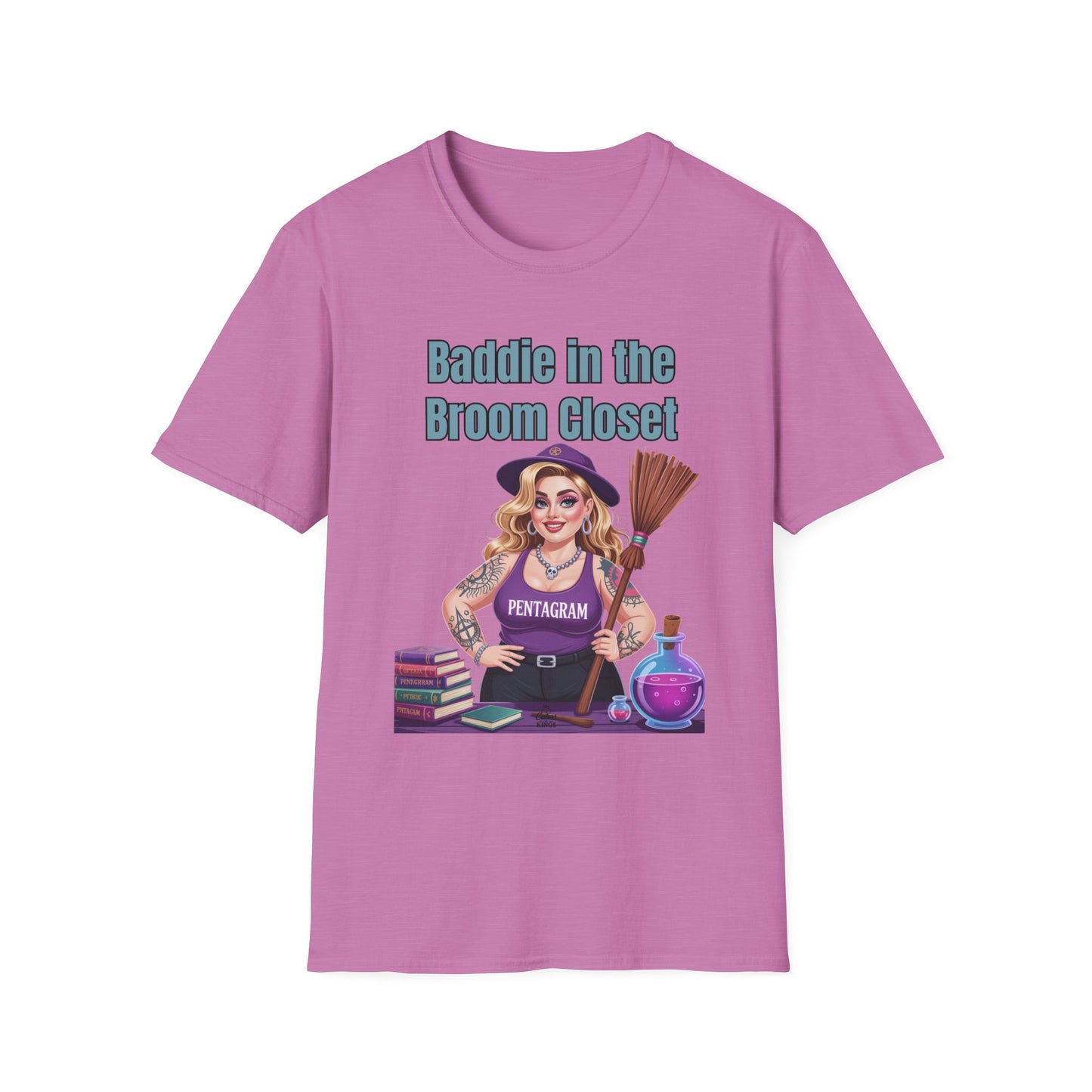Baddie in the Broom Closet T-Shirt, Funny Witch Tee, Halloween Apparel, Gift for Witches, Unisex Graphic Tee