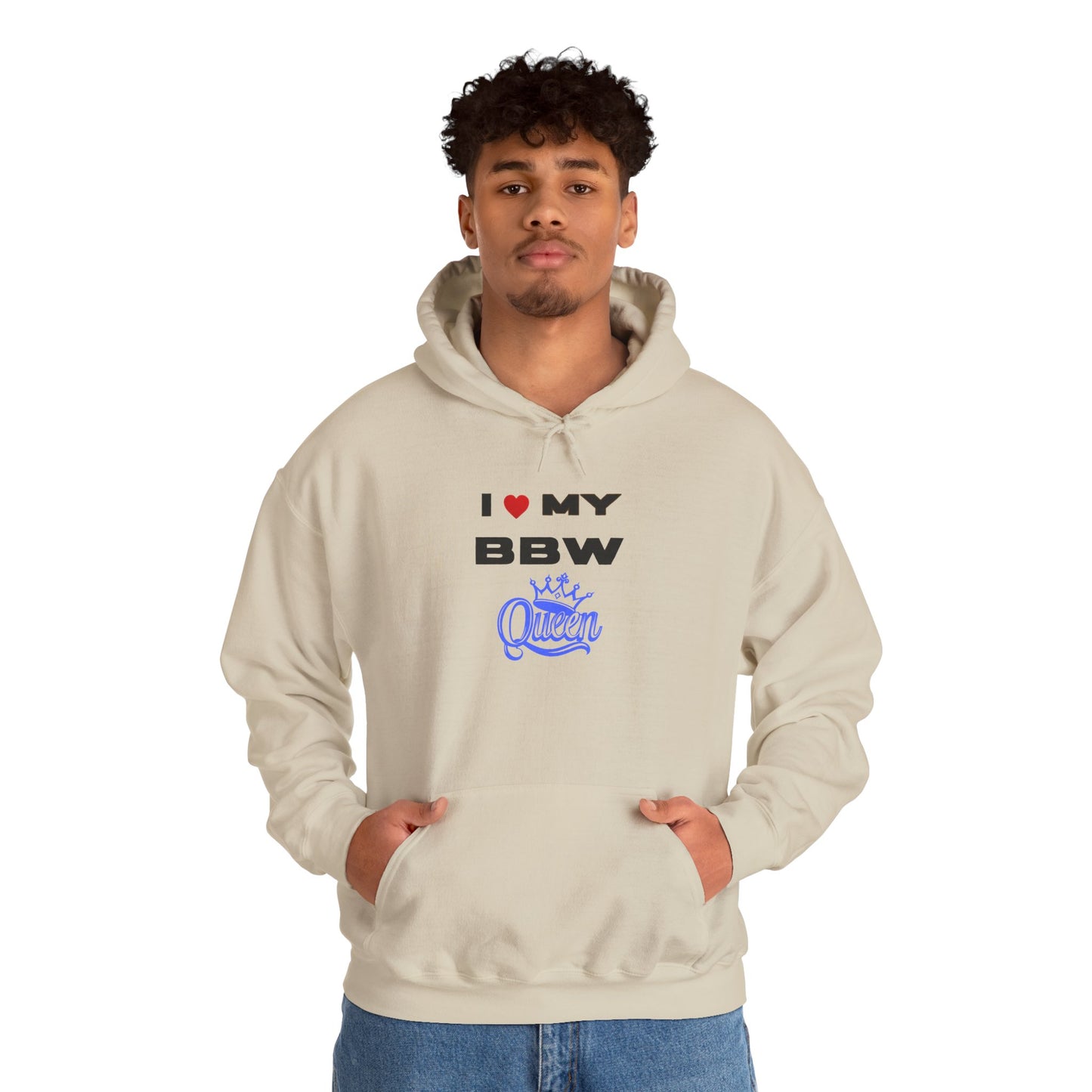 I Love My BBW Queen Hoodie, Cozy Sweatshirt for Plus-Size Pride, Gift for Her, Casual Wear, Women’s Fashion