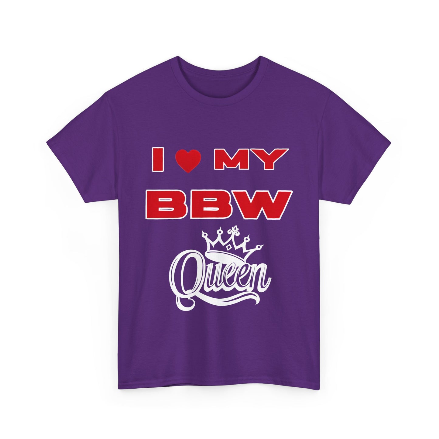 Unisex Heavy Cotton Tee - I My BBW Queen, Plus-Size Pride Shirt, Gift for Her, Casual Wear, Comfortable Tees, Body Positivity Apparel