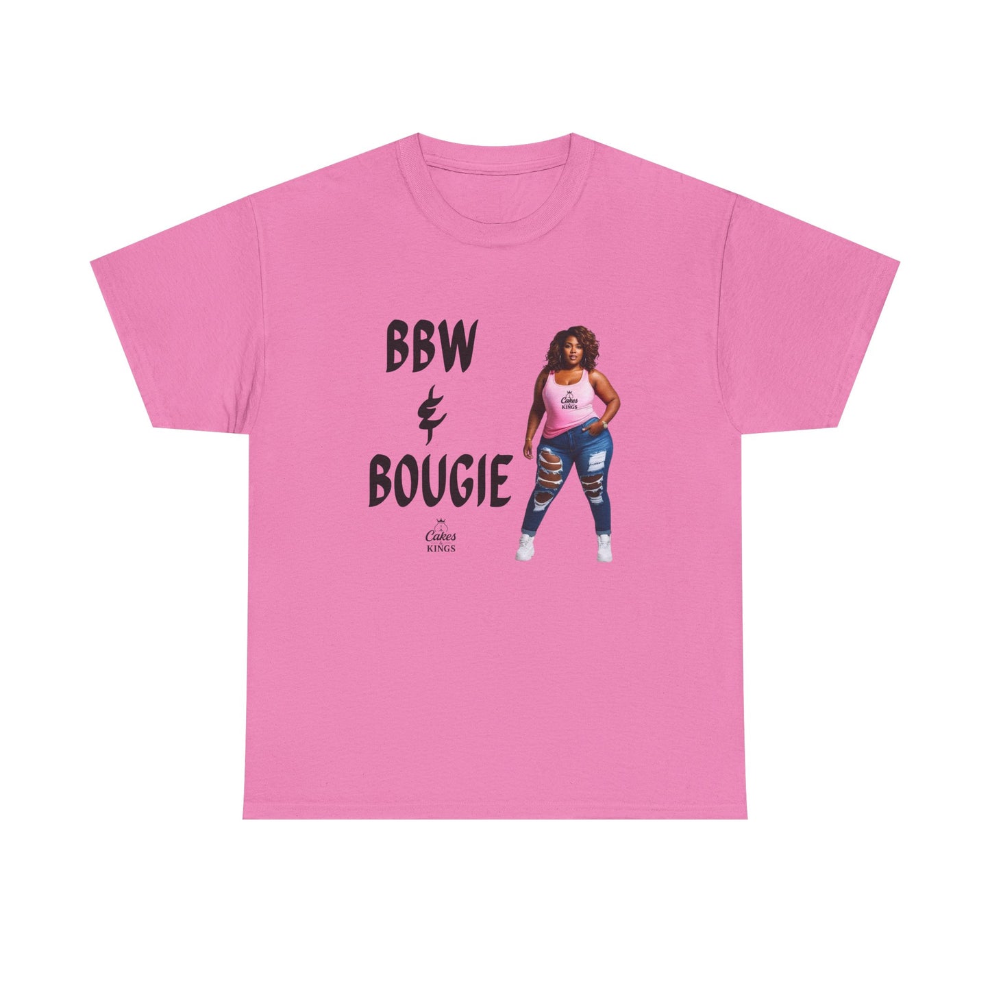 BBW & Bougie Unisex Heavy Cotton Tee for Casual Wear, Chic Confidence Tee, Birthday Gift, Fashion Statement, Self-Love Tee, Everyday Comfort