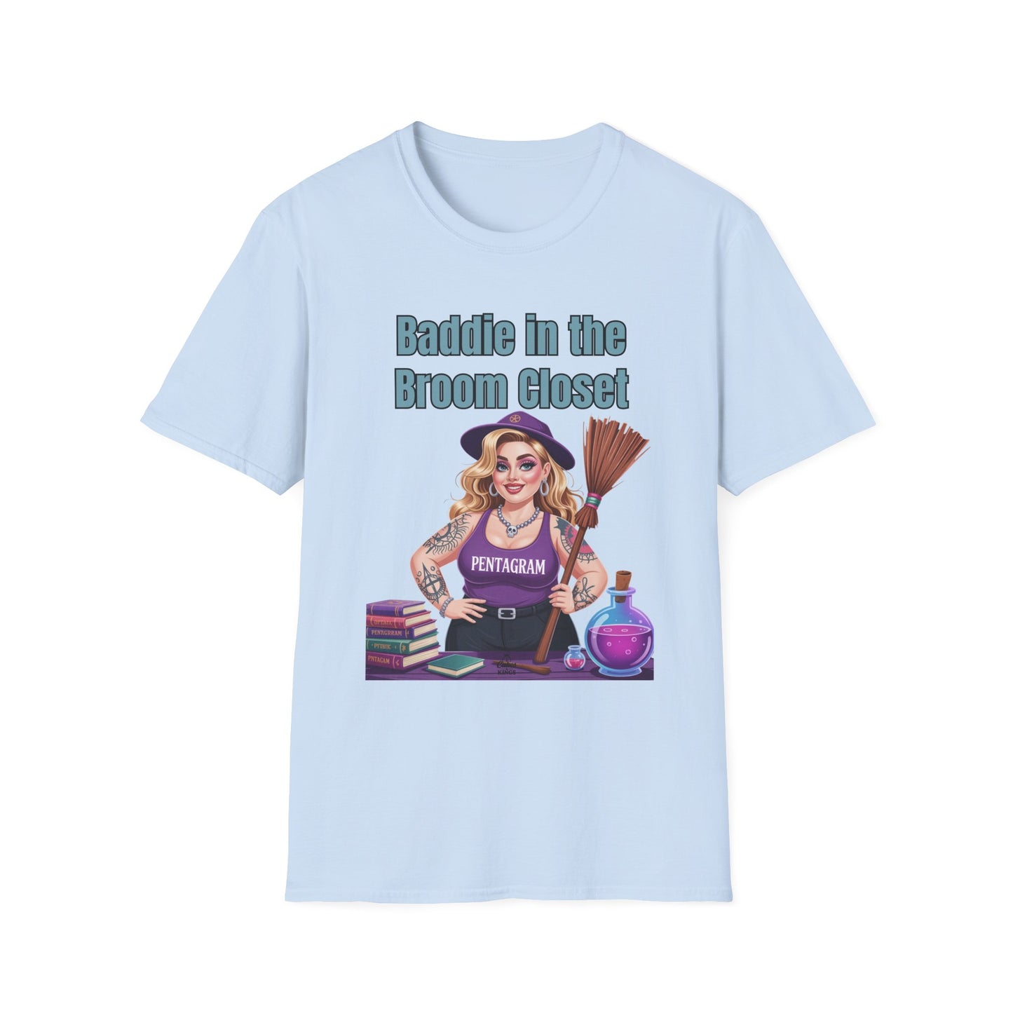 Baddie in the Broom Closet T-Shirt, Funny Witch Tee, Halloween Apparel, Gift for Witches, Unisex Graphic Tee