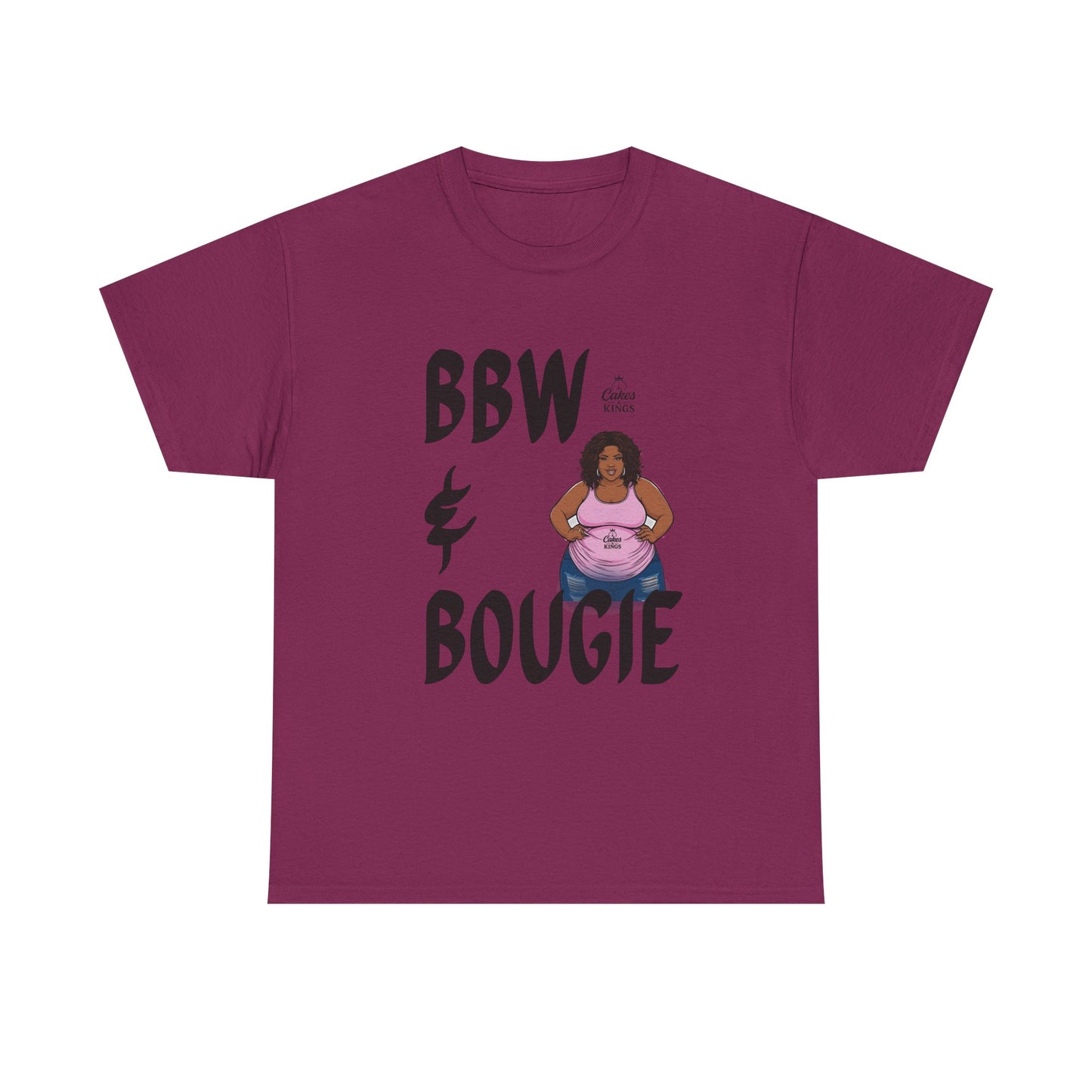 BBW & Bougie Unisex Heavy Cotton Tee, Plus Size Love Shirt, Body Positivity Tee, Gift for Her, Casual Wear, Trendy Fashion
