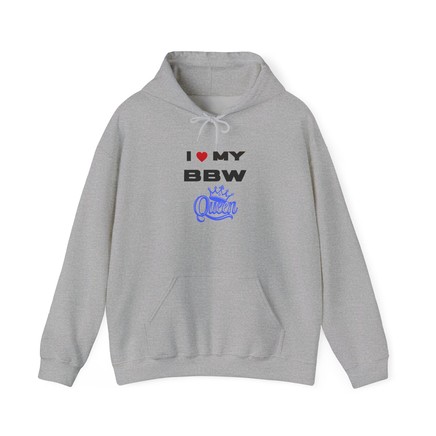I Love My BBW Queen Hoodie, Cozy Sweatshirt for Plus-Size Pride, Gift for Her, Casual Wear, Women’s Fashion