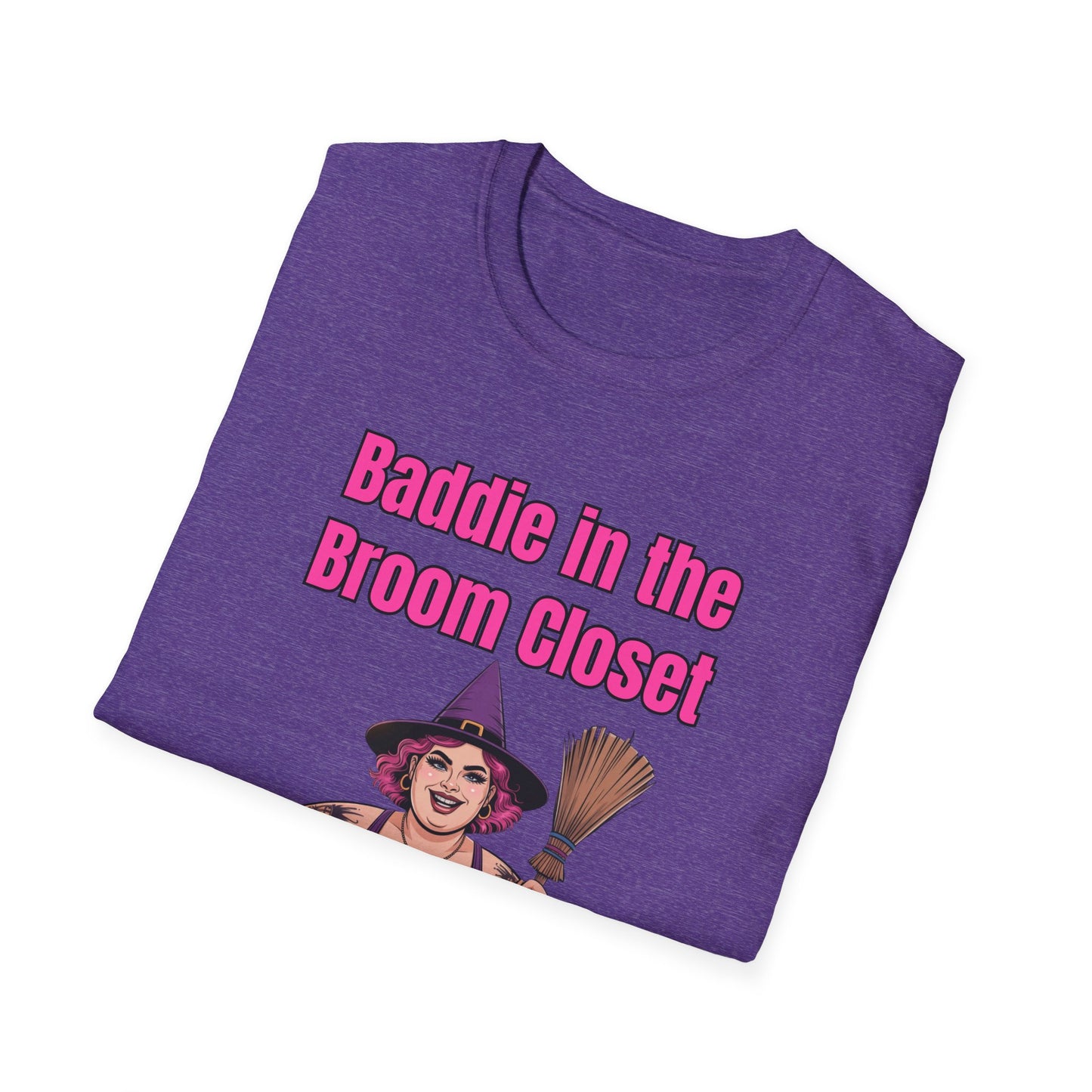 Baddie in the Broom Closet T-Shirt, Funny Graphic Tee, LGBTQ+ Pride Shirt, Witchy Costume Top, Gift for Friends
