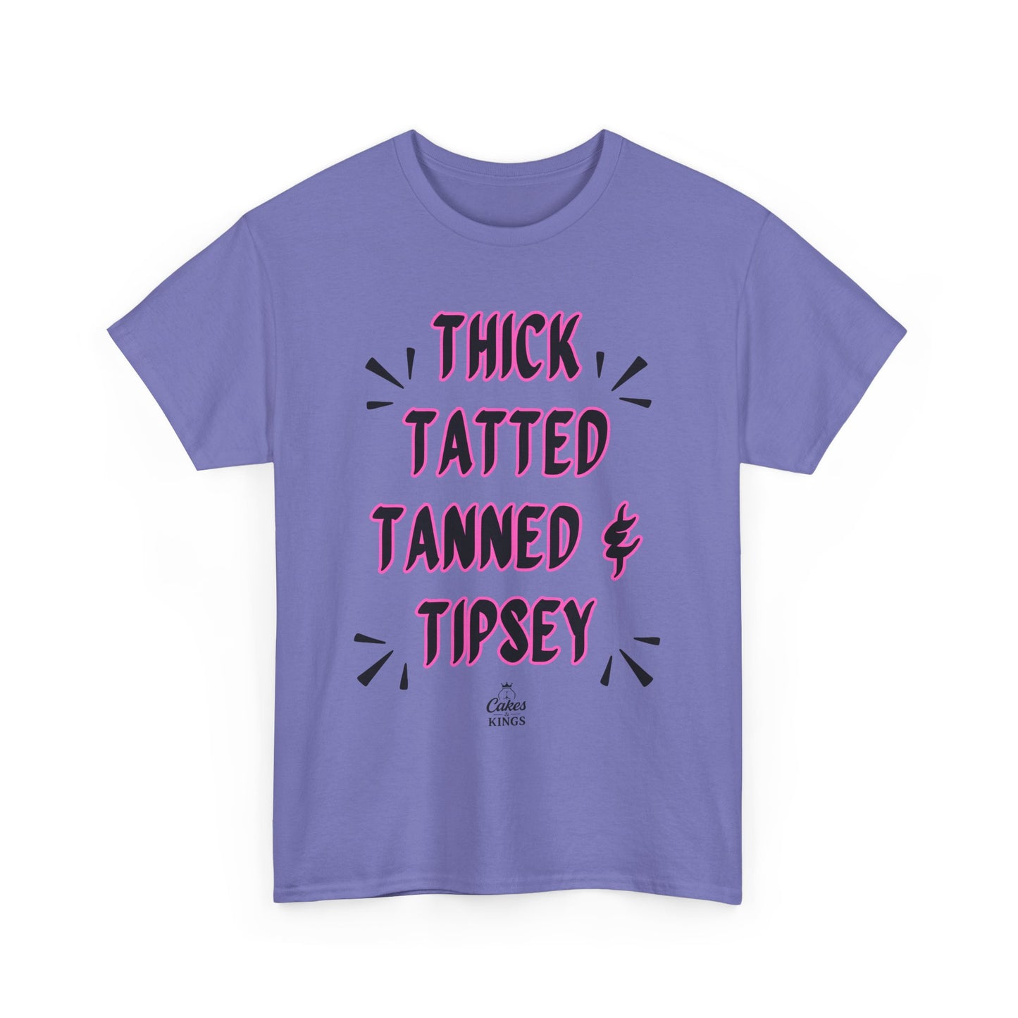 Unisex Graphic Tee: Thick Tatted Tanned & Tipsy, Casual Summer Shirt, BBW, BBW Lover, Curvy Women Tee