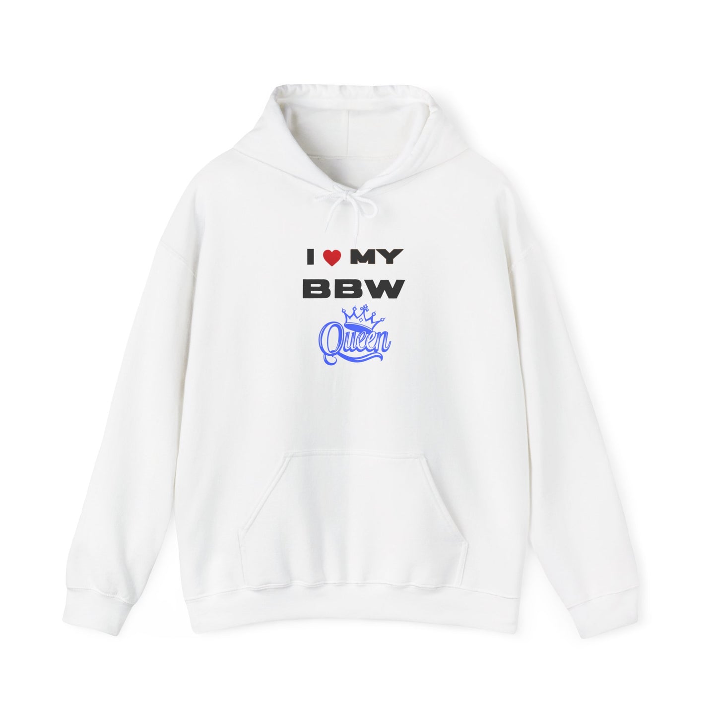 I Love My BBW Queen Hoodie, Cozy Sweatshirt for Plus-Size Pride, Gift for Her, Casual Wear, Women’s Fashion