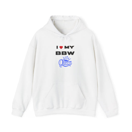 I Love My BBW Queen Hoodie, Cozy Sweatshirt for Plus-Size Pride, Gift for Her, Casual Wear, Women’s Fashion