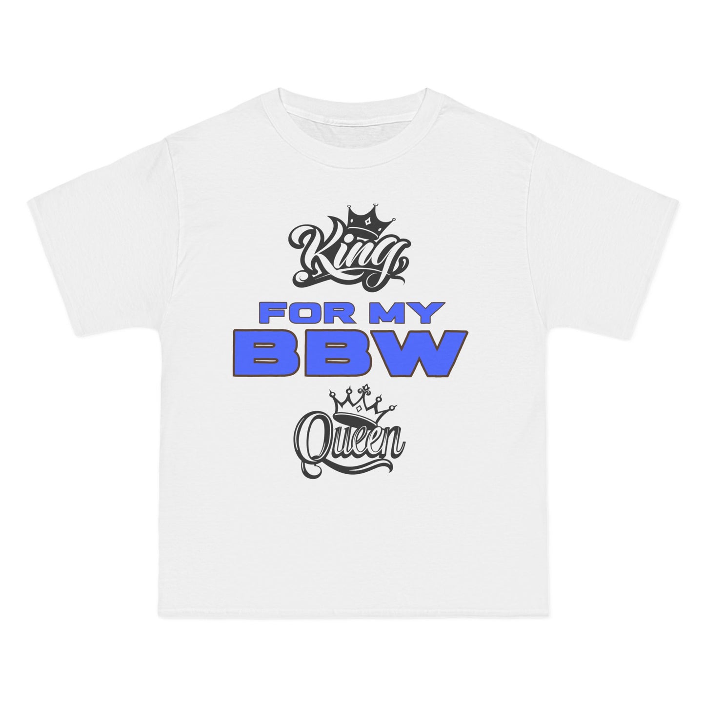 King for My BBW Short-Sleeve T-Shirt, Perfect Gift for Him, Plus-Size Lover Tee, Anniversary Present, Couple's Matching Outfits
