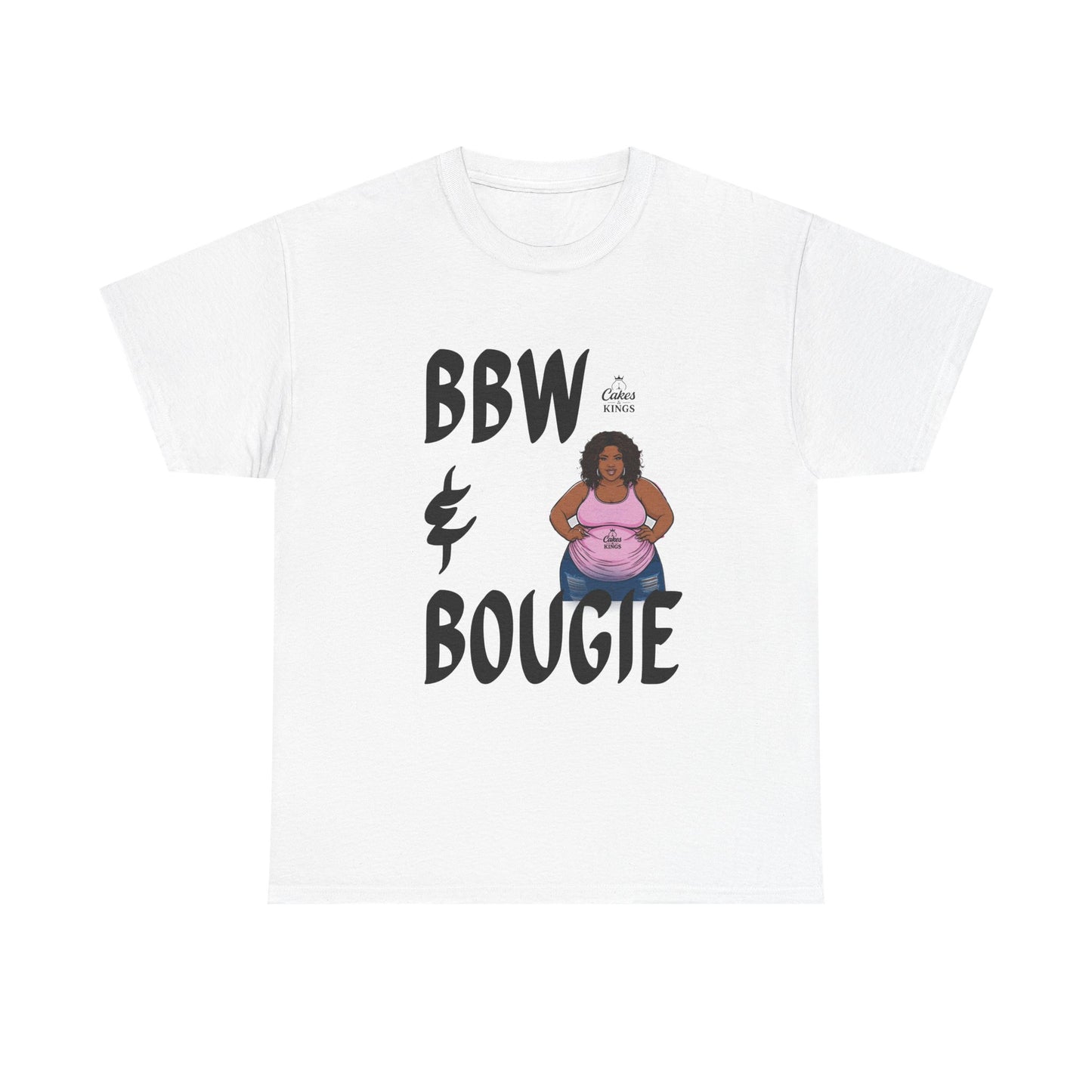 BBW & Bougie Unisex Heavy Cotton Tee, Plus Size Love Shirt, Body Positivity Tee, Gift for Her, Casual Wear, Trendy Fashion