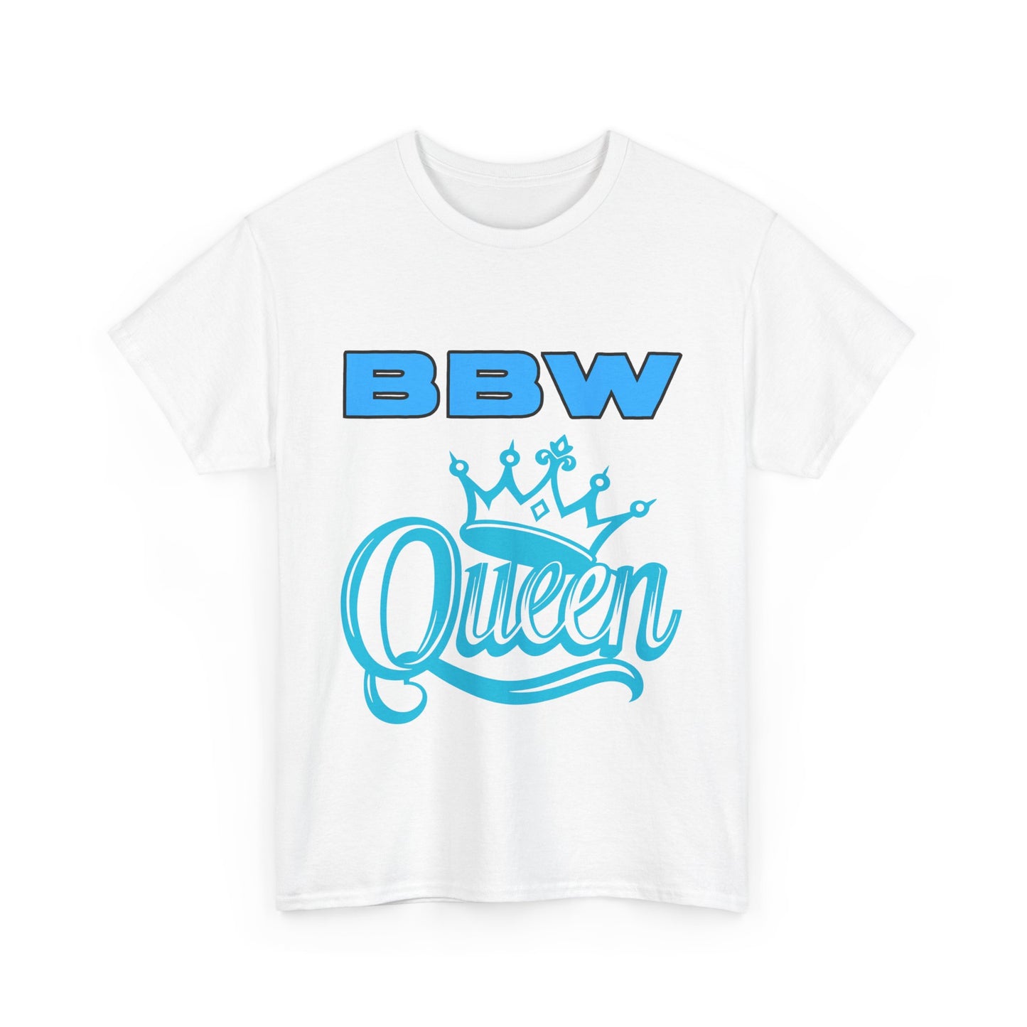 BBW Queen Unisex Heavy Cotton Tee, Plus Size Fashion, Birthday Gift, Self-Love Shirt, Body Positive Apparel, Everyday Wear