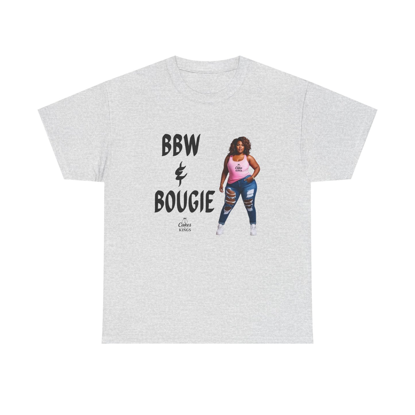 BBW & Bougie Unisex Heavy Cotton Tee for Casual Wear, Chic Confidence Tee, Birthday Gift, Fashion Statement, Self-Love Tee, Everyday Comfort
