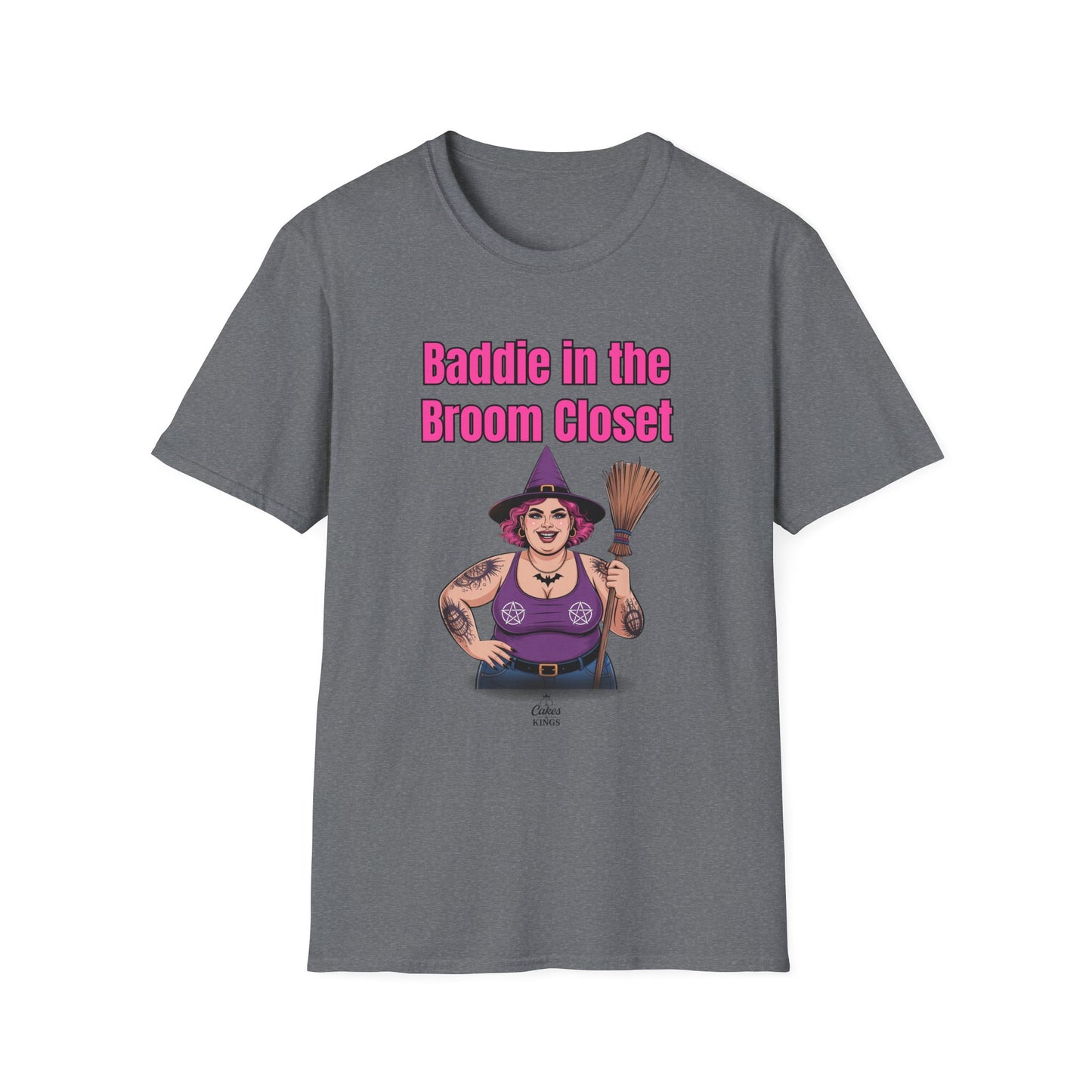 Baddie in the Broom Closet T-Shirt, Funny Graphic Tee, LGBTQ+ Pride Shirt, Witchy Costume Top, Gift for Friends