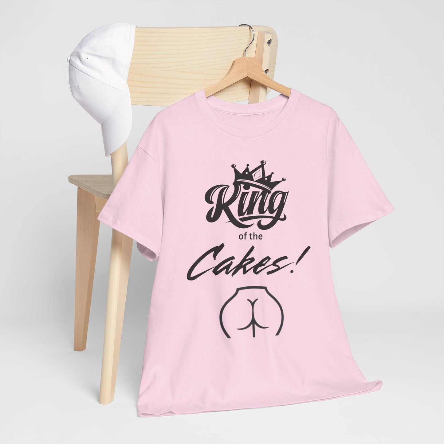 King of Cakes Funny Unisex Heavy Cotton Tee, Humor Shirt, Baking Gift, Birthday Celebration, Foodie T-Shirt, Casual Wear, Comfy Cotton Top