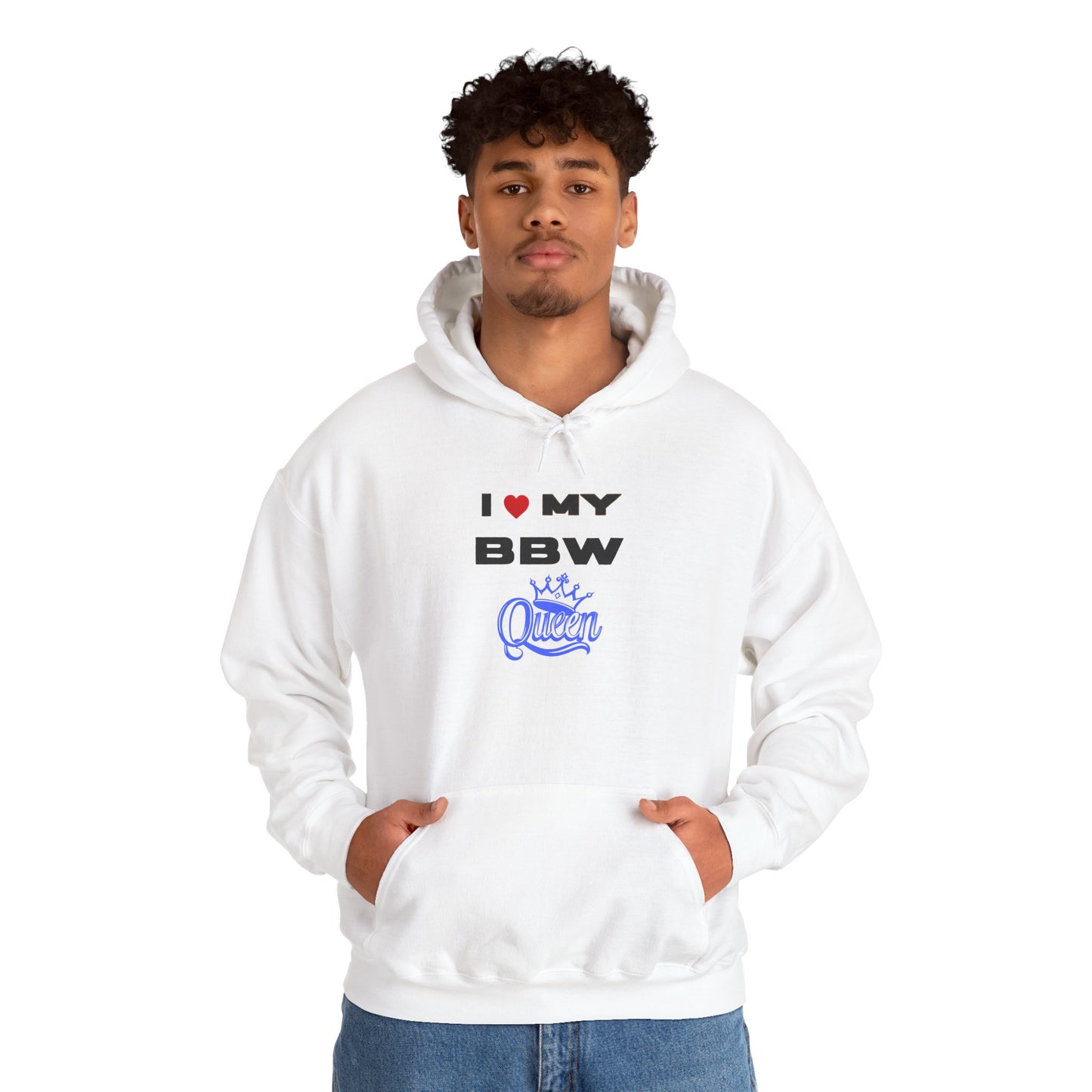 I Love My BBW Queen Hoodie, Cozy Sweatshirt for Plus-Size Pride, Gift for Her, Casual Wear, Women’s Fashion