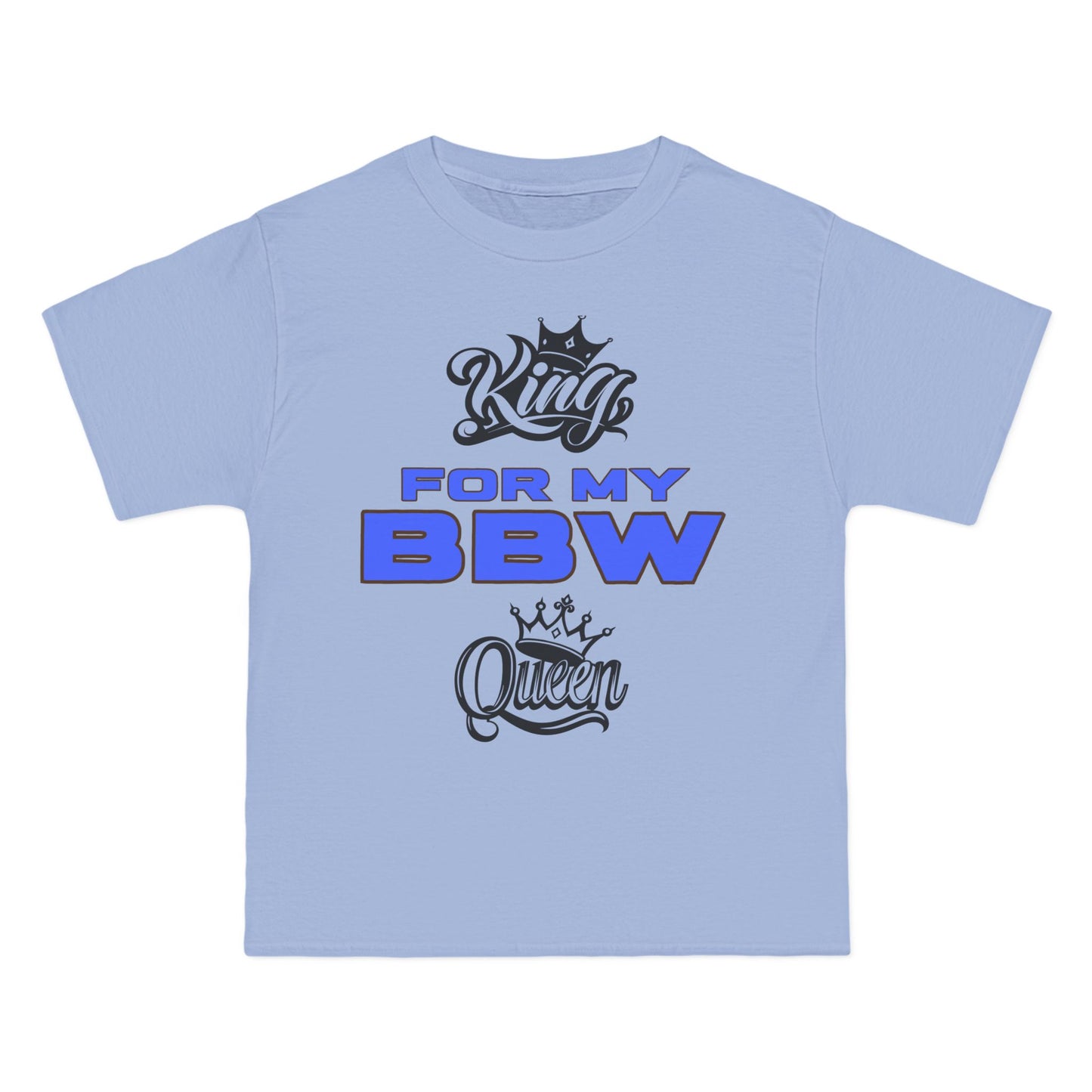 King for My BBW Short-Sleeve T-Shirt, Perfect Gift for Him, Plus-Size Lover Tee, Anniversary Present, Couple's Matching Outfits