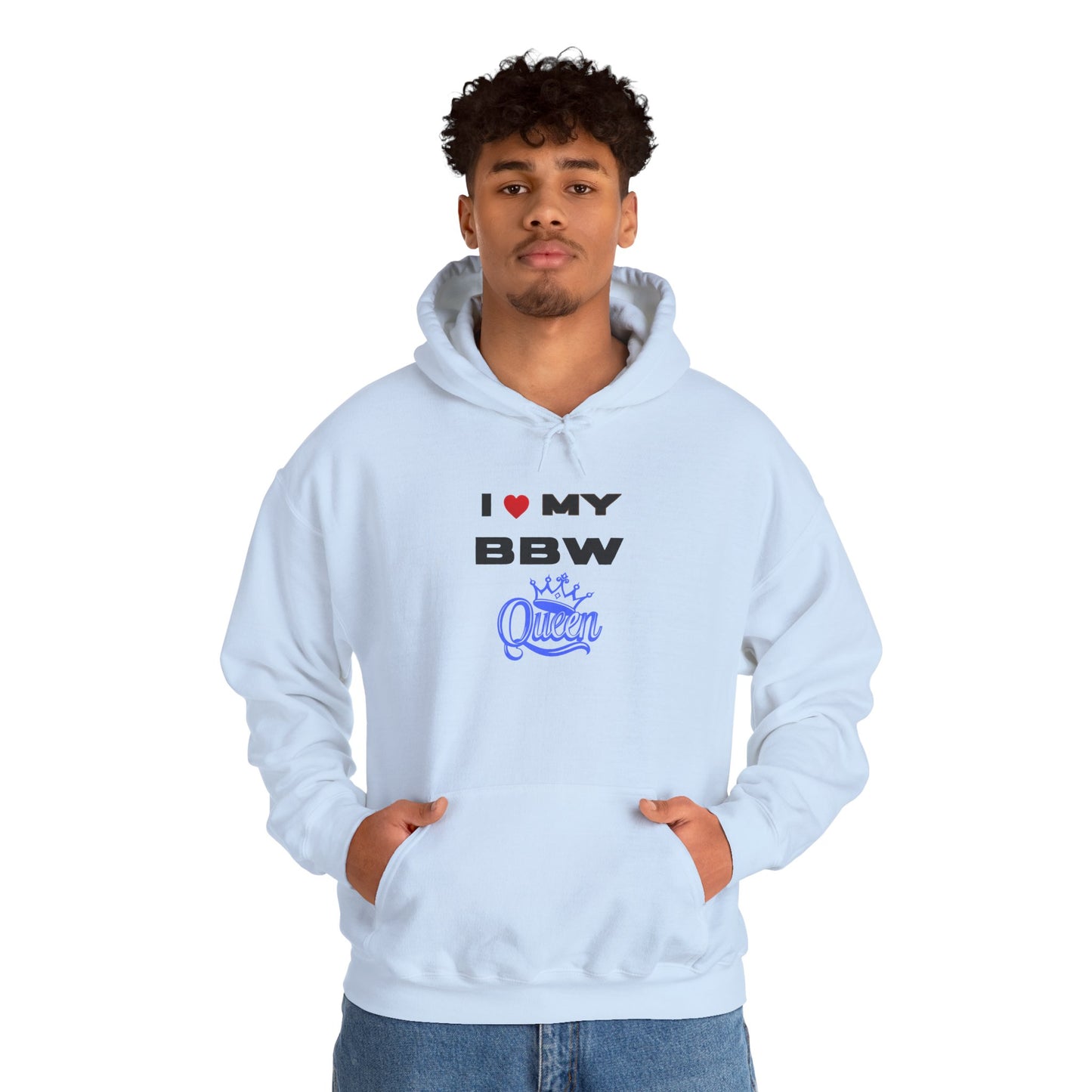 I Love My BBW Queen Hoodie, Cozy Sweatshirt for Plus-Size Pride, Gift for Her, Casual Wear, Women’s Fashion