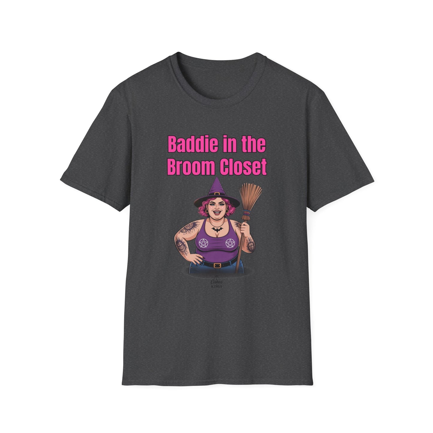 Baddie in the Broom Closet T-Shirt, Funny Graphic Tee, LGBTQ+ Pride Shirt, Witchy Costume Top, Gift for Friends