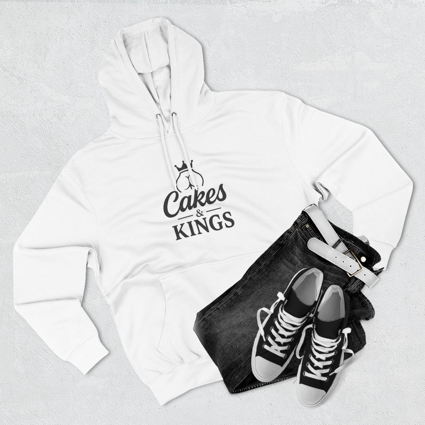 Cakes & Kings Fleece Hoodie, Funny Hoodie, King of the Cakes Apparel, Humor Gift, Baking Enthusiast Clothing