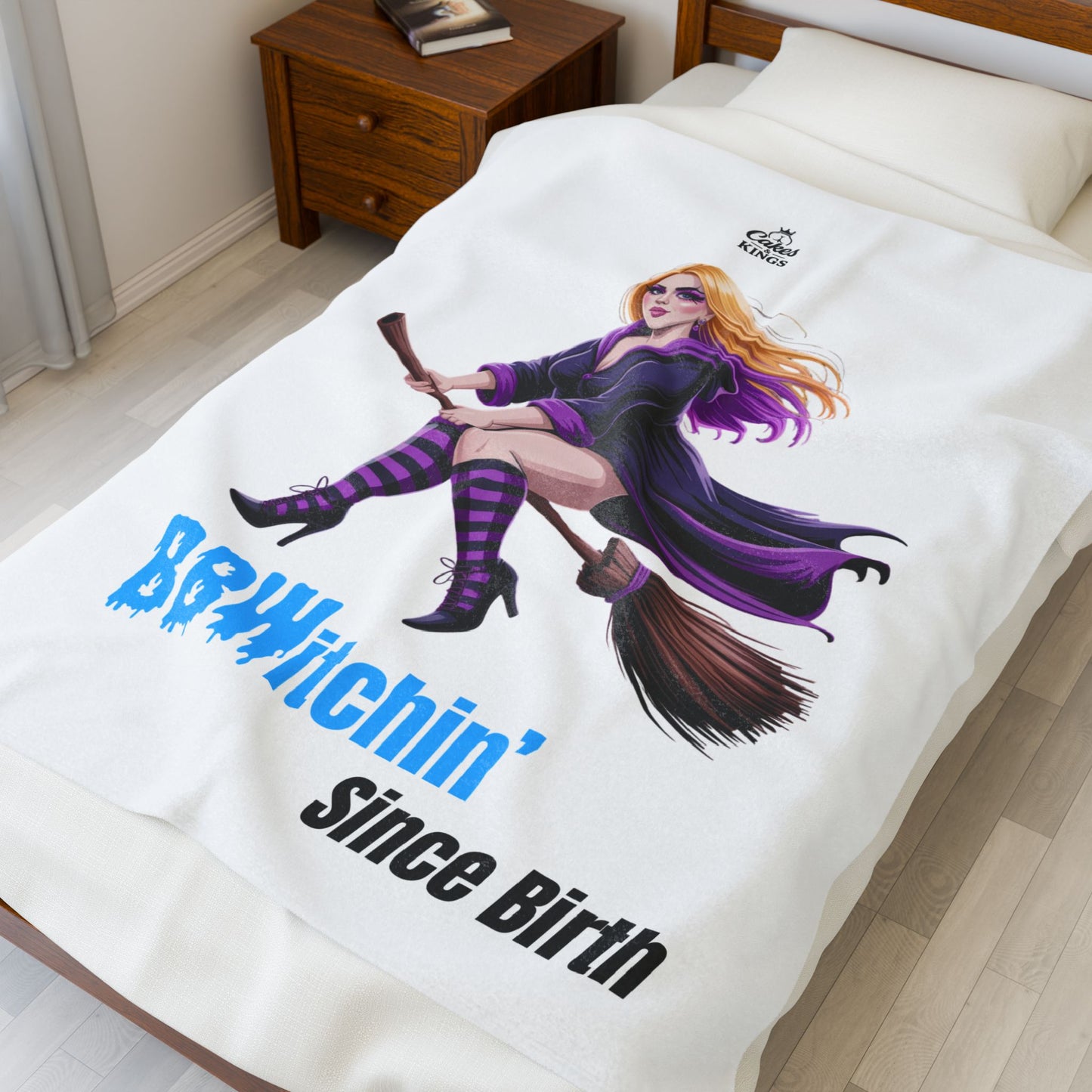 BB(W)itchin' Velveteen Plush Blanket | Cozy Halloween Decor, Witch Gifts, Soft Blanket, Fall Home Throw, Birthday Present, BBW