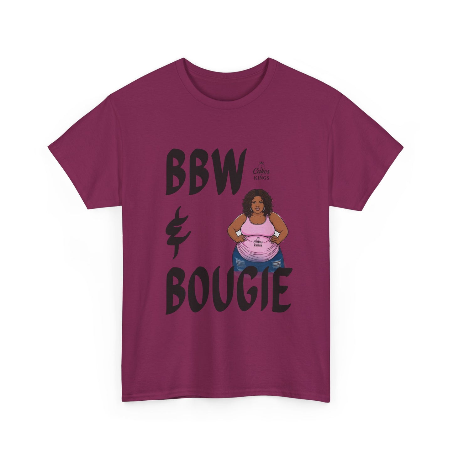 BBW & Bougie Unisex Heavy Cotton Tee, Plus Size Love Shirt, Body Positivity Tee, Gift for Her, Casual Wear, Trendy Fashion