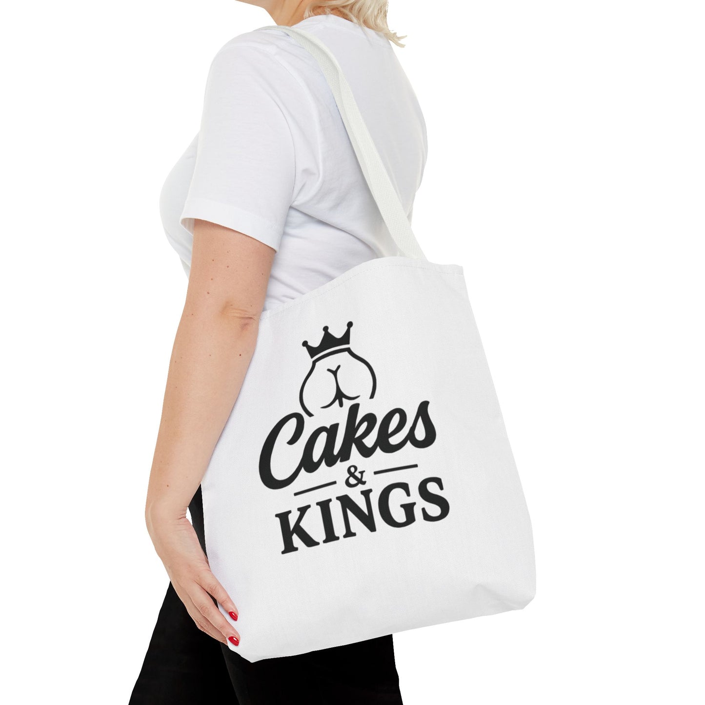 Cakes & Kings Tote Bag, Stylish Reusable Bag, Gift for Bakers, Travel Tote, Eco-Friendly Shopping Bag, Fun Kitchen Accessory