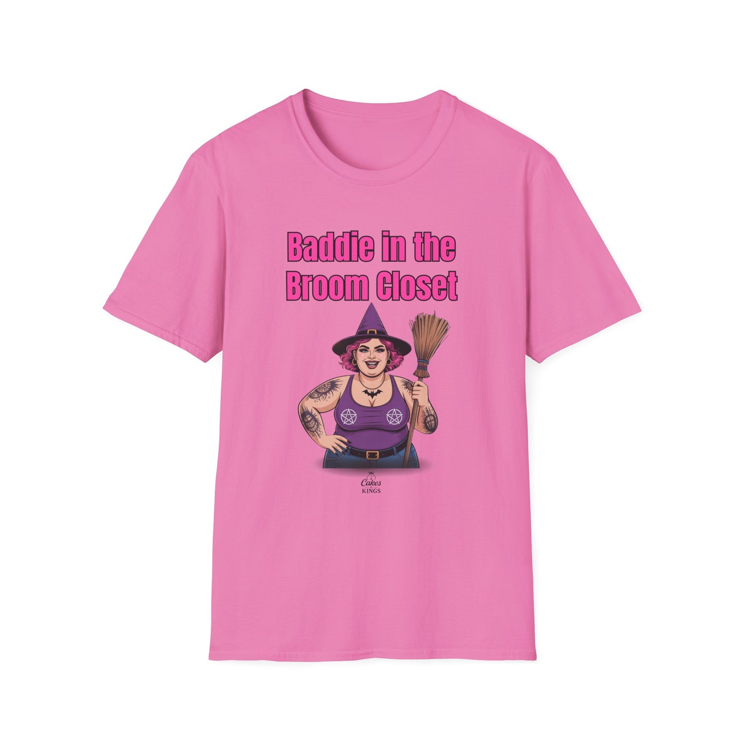 Baddie in the Broom Closet T-Shirt, Funny Graphic Tee, LGBTQ+ Pride Shirt, Witchy Costume Top, Gift for Friends