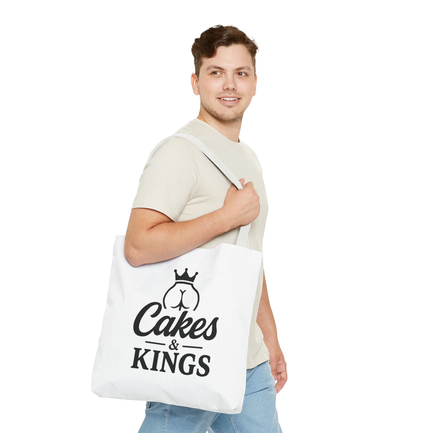 Cakes & Kings Tote Bag, Stylish Reusable Bag, Gift for Bakers, Travel Tote, Eco-Friendly Shopping Bag, Fun Kitchen Accessory