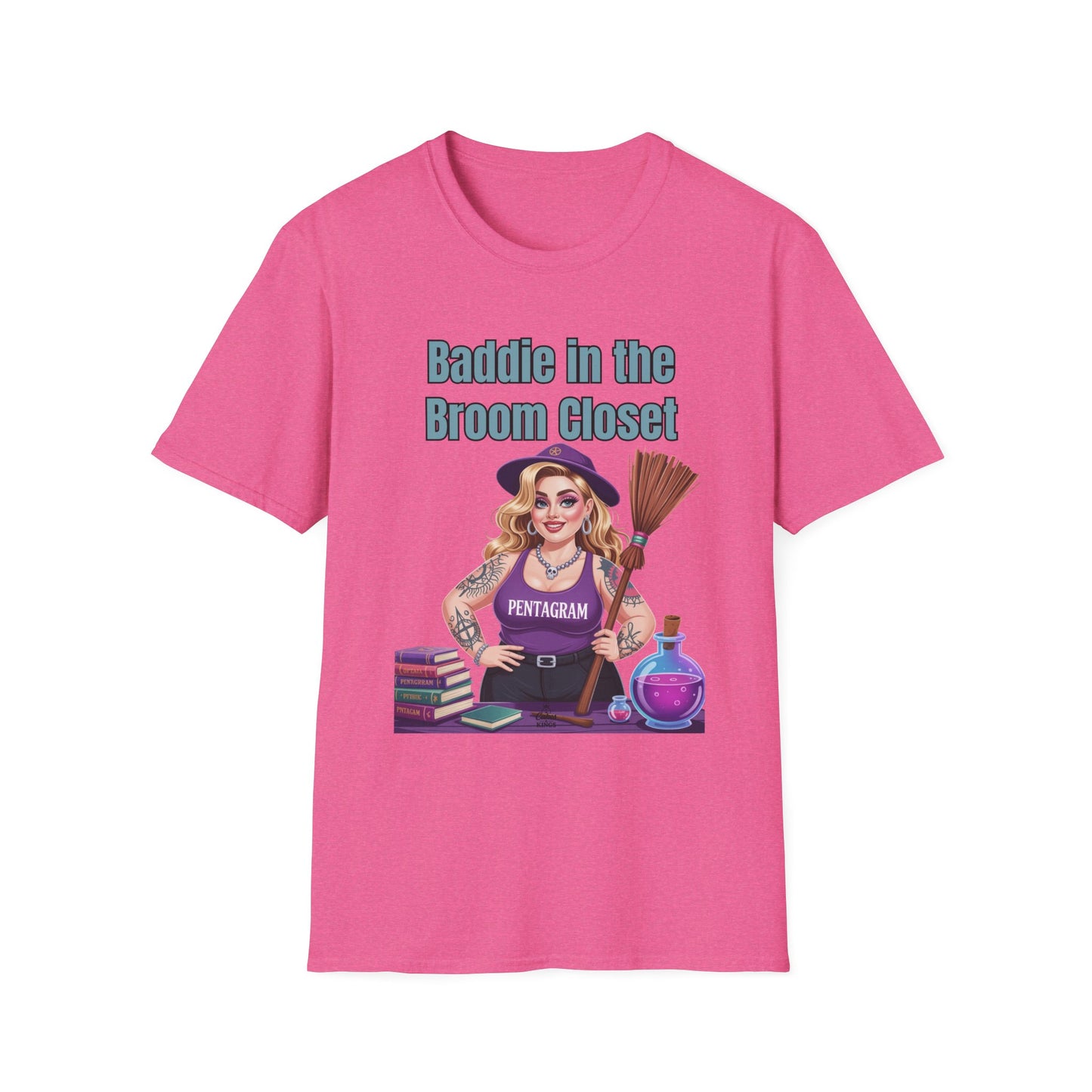 Baddie in the Broom Closet T-Shirt, Funny Witch Tee, Halloween Apparel, Gift for Witches, Unisex Graphic Tee