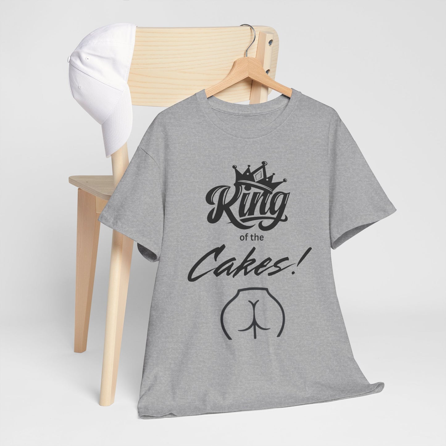 King of Cakes Funny Unisex Heavy Cotton Tee, Humor Shirt, Baking Gift, Birthday Celebration, Foodie T-Shirt, Casual Wear, Comfy Cotton Top