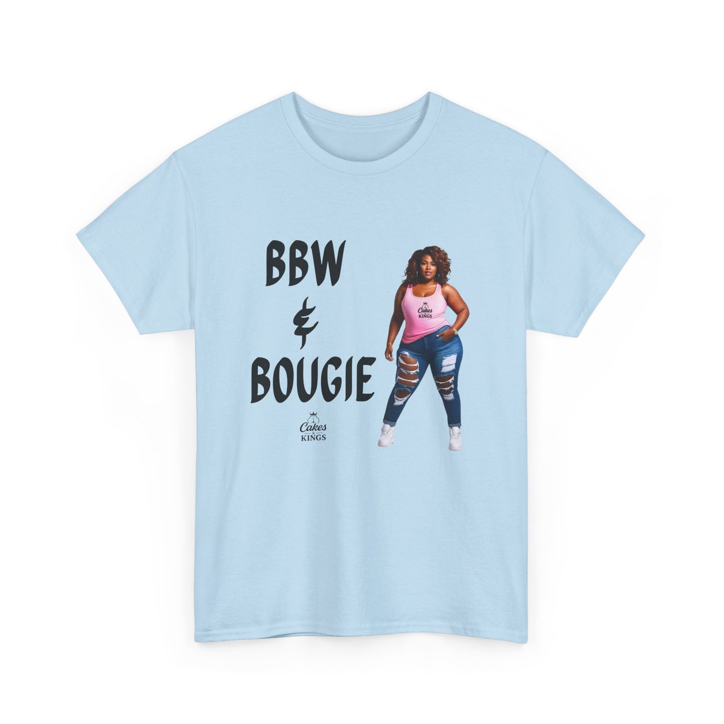 BBW & Bougie Unisex Heavy Cotton Tee for Casual Wear, Chic Confidence Tee, Birthday Gift, Fashion Statement, Self-Love Tee, Everyday Comfort