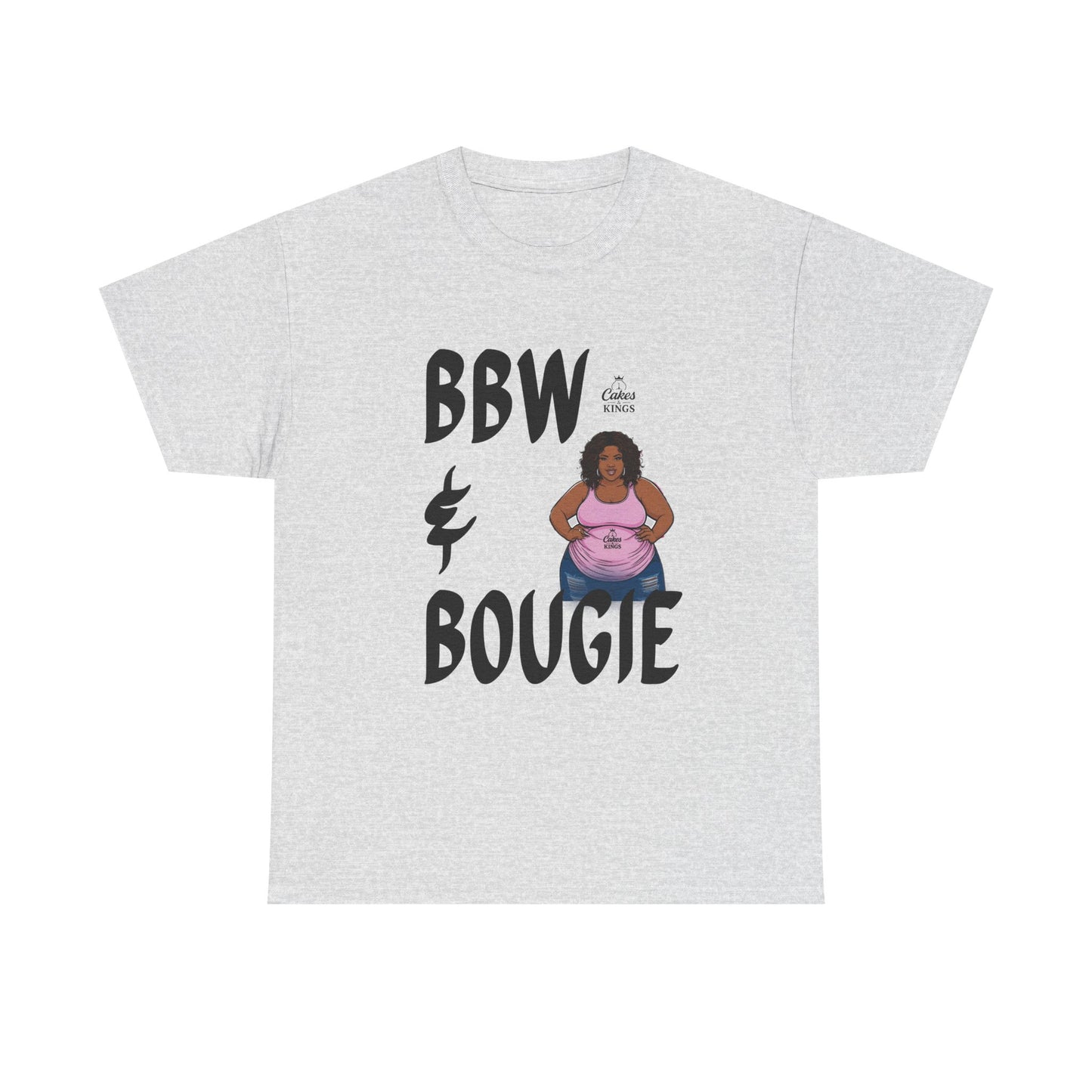 BBW & Bougie Unisex Heavy Cotton Tee, Plus Size Love Shirt, Body Positivity Tee, Gift for Her, Casual Wear, Trendy Fashion