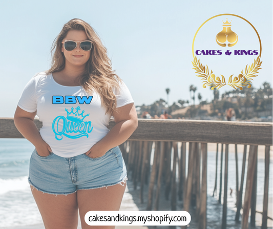 BBW Queen Unisex Heavy Cotton Tee | Fun Shirt for BBW Lovers, Gift for Foodies, Summer Barbecue, Casual Wear, Birthday Celebration