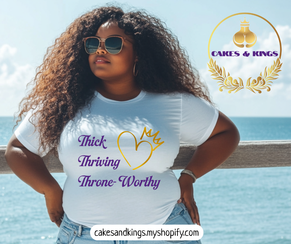 Throne-Worthy Unisex Heavy Cotton Tee, Plus-Size Apparel, Body Positivity Shirt, Celebration of Self T-Shirt, Inspirational Fashion