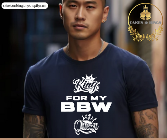BBW King Unisex Tee, Funny Couple T-Shirt, Gift for Him, Birthday Shirt, Casual Wear for Fun Celebrations, Plus Size Tee