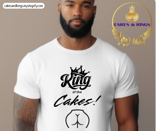 King of Cakes Funny Unisex Heavy Cotton Tee, Humor Shirt, Baking Gift, Birthday Celebration, Foodie T-Shirt, Casual Wear, Comfy Cotton Top