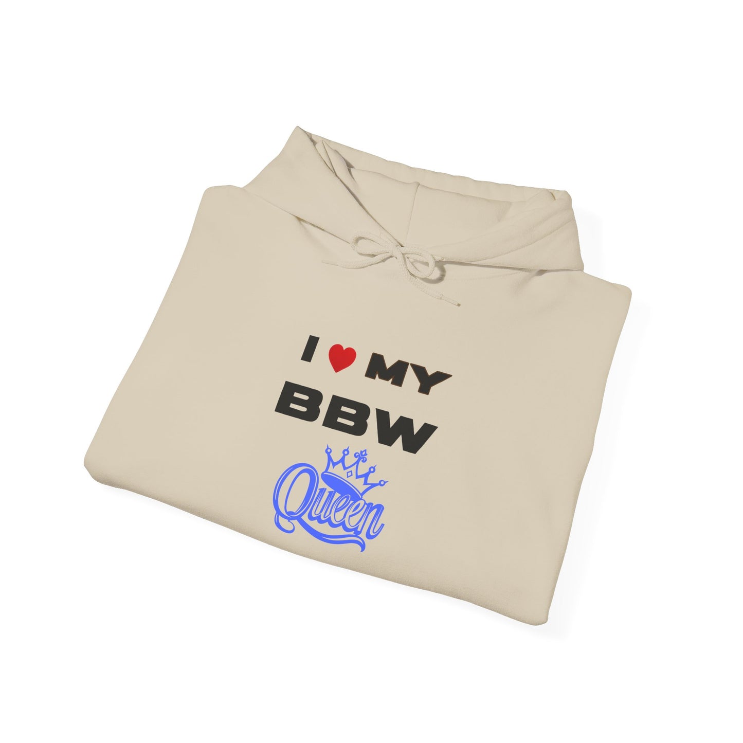 I Love My BBW Queen Hoodie, Cozy Sweatshirt for Plus-Size Pride, Gift for Her, Casual Wear, Women’s Fashion